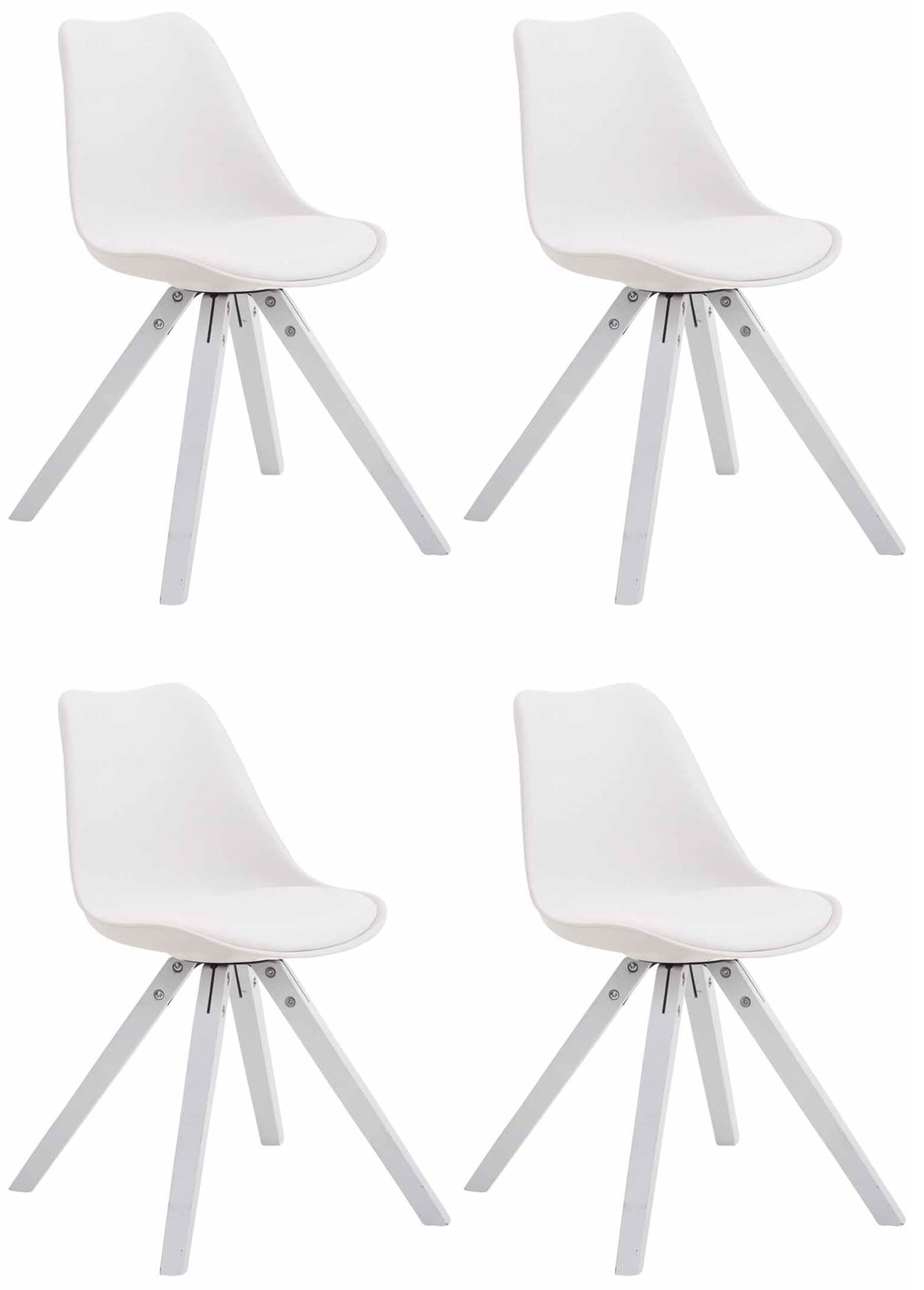 CLP 4er Set St&uuml;hle Toulouse Square Mit Kunstlederbezug I K&uuml;chenst&uuml;hle Mit Holzgestell - Bild 1