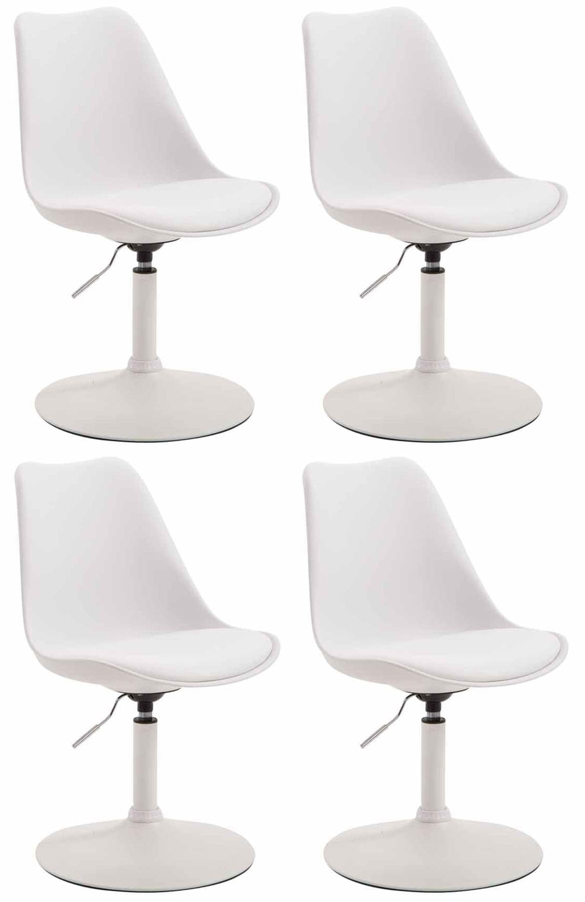 CLP 4er Set Esszimmerst&uuml;hle Maverick Kunststoff I Lehnst&uuml;hle Mit Trompetenfu&szlig; I H&ouml;henverstellbar Und Drehbar - Bild 1