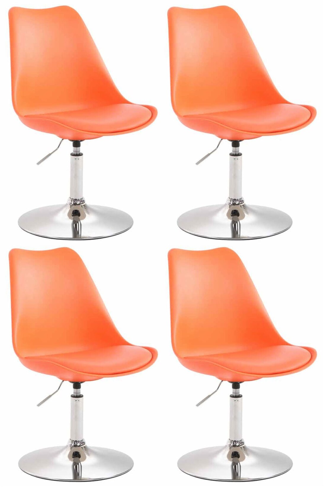 CLP 4er Set Esszimmerstühle Maverick C Kunststoff Farbe: orange, Gestell Farbe: chrom