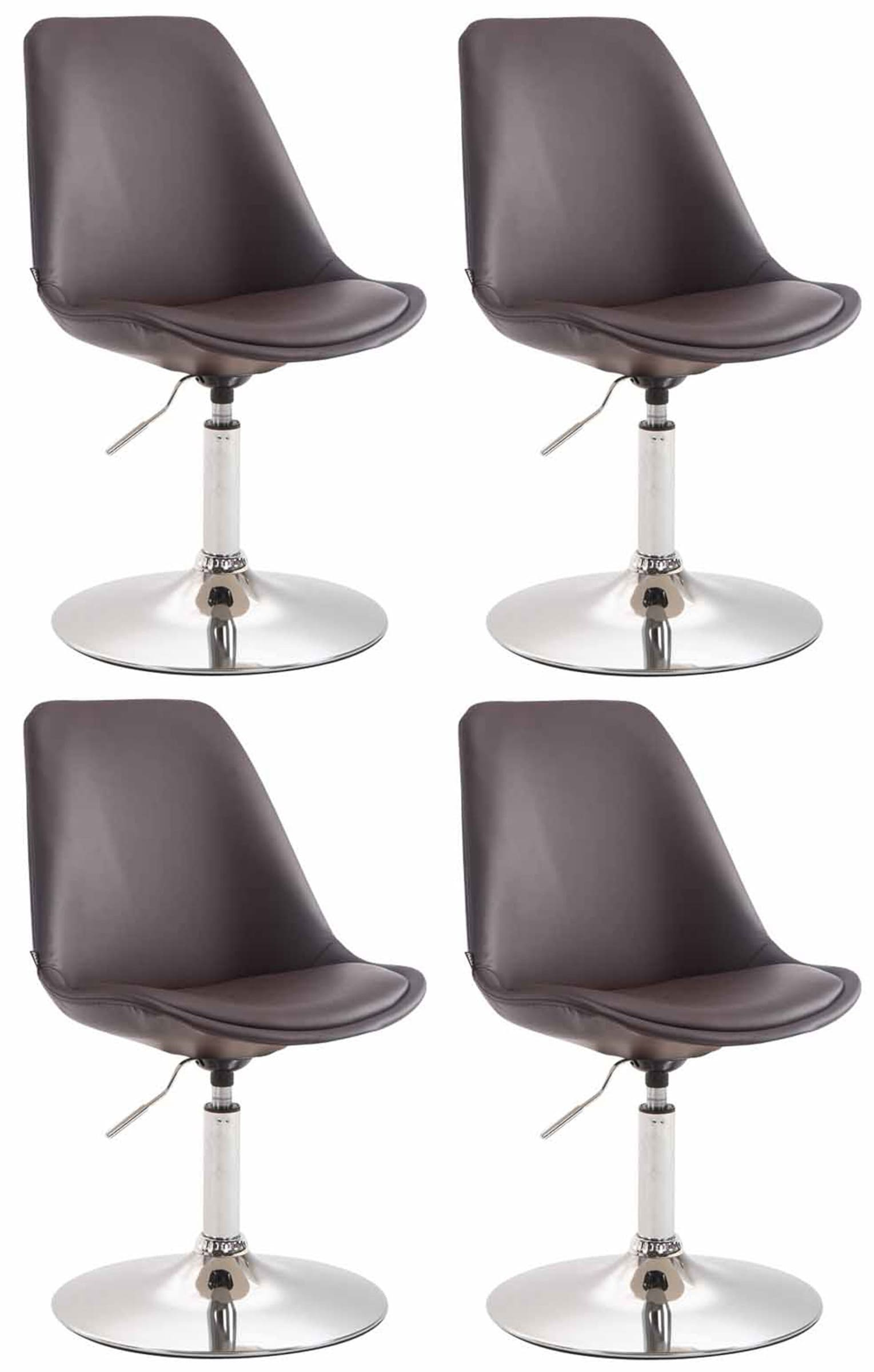CLP 4er Set Esszimmerst&uuml;hle Maverick Kunstleder I h&ouml;henverstellbare Lehnst&uuml;hle I Drehst&uuml;hle Mit Trompetenfu&szlig; - Bild 1