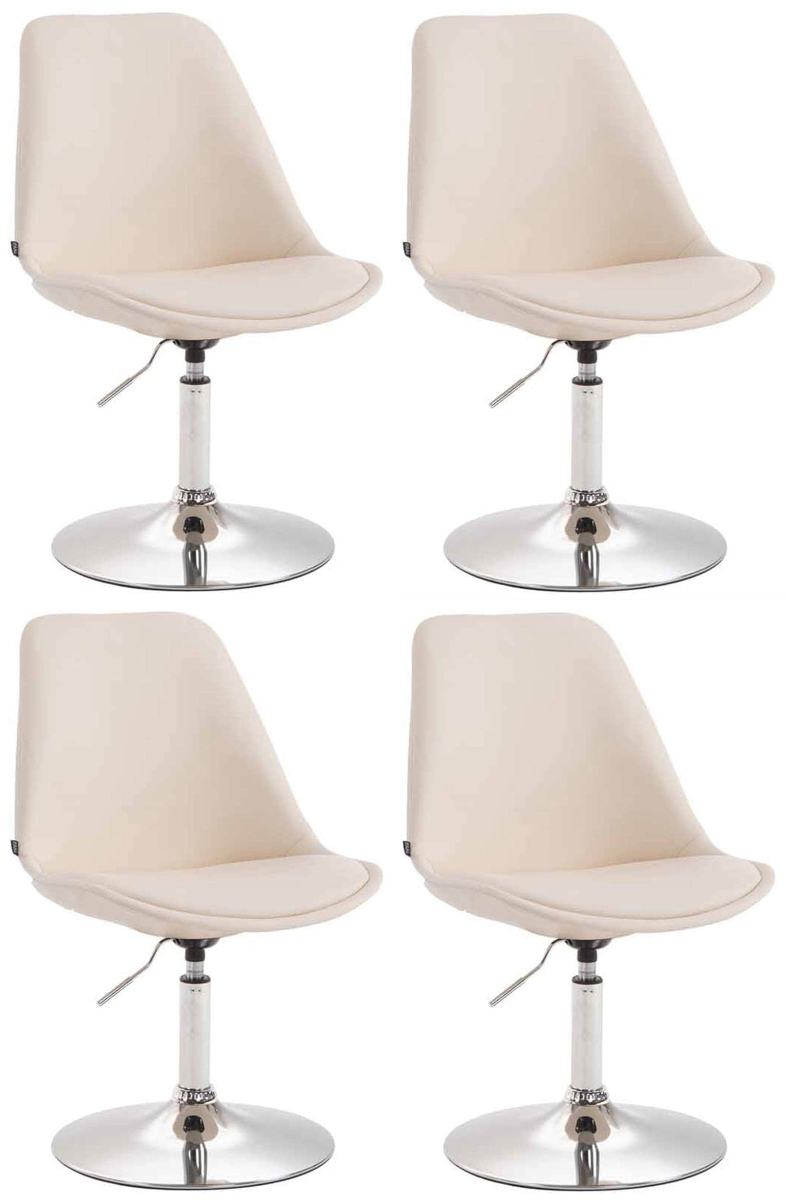 CLP 4er Set Esszimmerst&uuml;hle Maverick Kunstleder I h&ouml;henverstellbare Lehnst&uuml;hle I Drehst&uuml;hle Mit Trompetenfu&szlig; - Bild 1