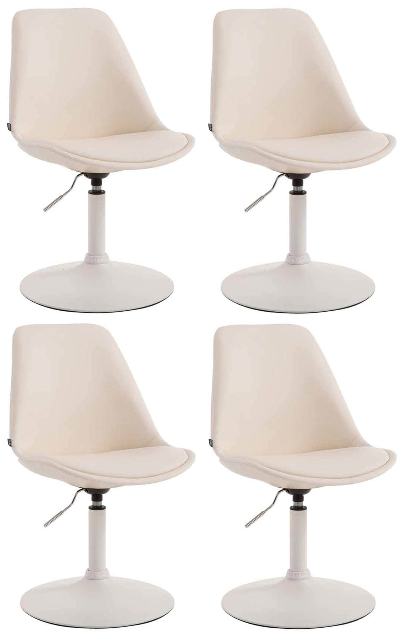 CLP 4er Set Esszimmerst&uuml;hle Maverick Kunstleder I h&ouml;henverstellbare Lehnst&uuml;hle I Drehst&uuml;hle Mit Trompetenfu&szlig; - Bild 1