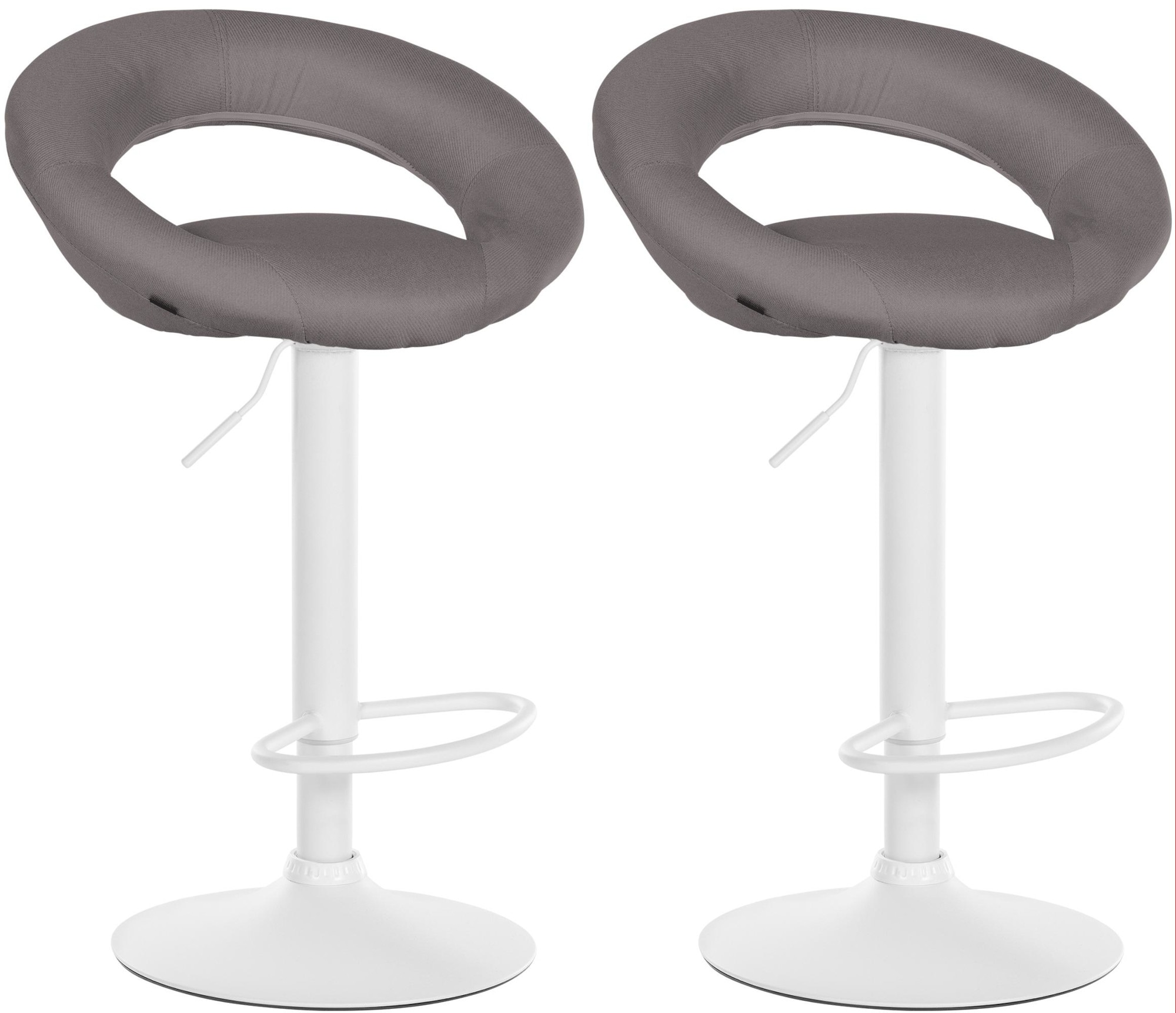 CLP 2er Set Barhocker Olinda Stoffbezug I Barst&uuml;hle h&ouml;henverstellbar und drehbar I Thekenhocker mit R&uuml;ckenlehnen - Bild 1
