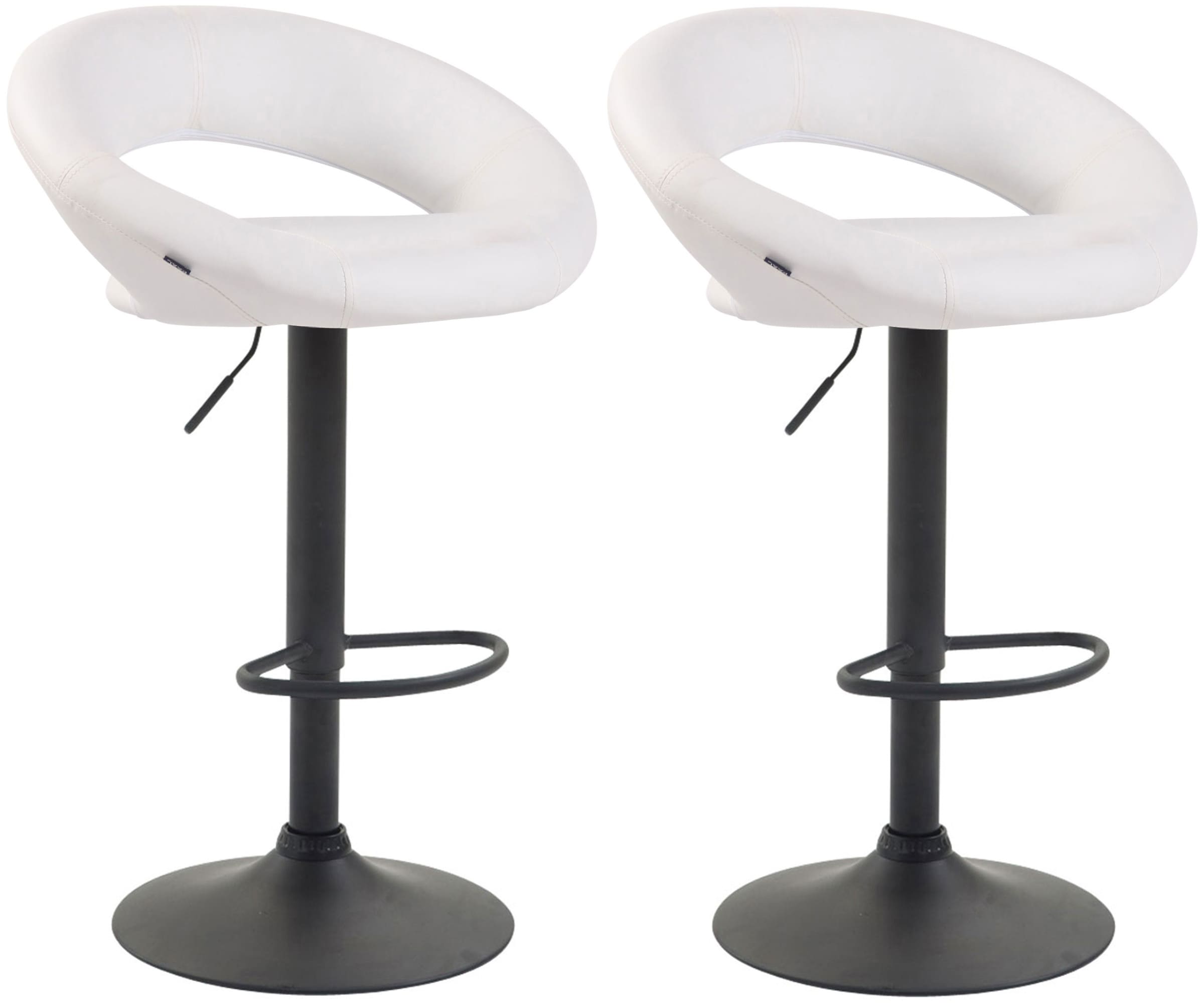 CLP 2er Set Barhocker Olinda Kunstleder I Thekenhocker H&ouml;henverstellbar I Barst&uuml;hle Mit Fu&szlig;st&uuml;tze I Tresenst&uuml;hle Mit Trompetenfu&szlig; Metall - Bild 1