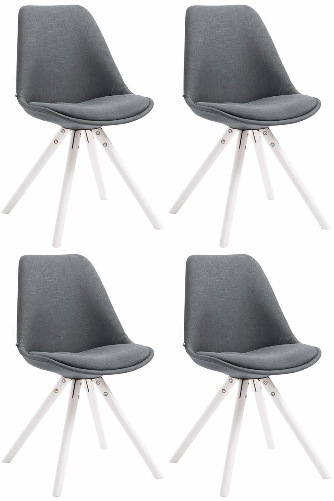 CLP 4er Set Retro-St&uuml;hle Toulouse Rund Mit Stoffbezug Und Sitzpolster I Lehnst&uuml;hle Mit Stabilem Holzgestell - Bild 1