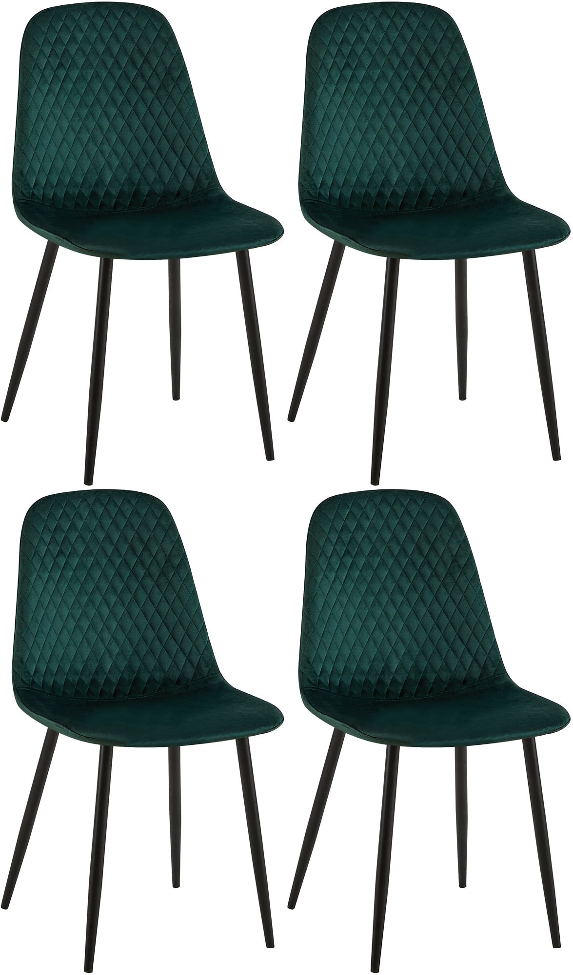 CLP 4er Set Esszimmerstuhl gepolstert Giverny, Stoffstuhl mit Ziern&auml;hten und Bodenschonern, Sessel belastbar bis 150 kg - Bild 1