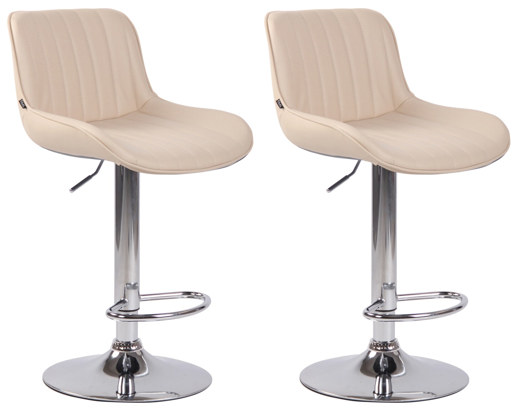 CLP 2er Set Barhocker Lentini Kunstleder Mit Fußstütze I Thekenhocker Höhenverstellbar & 360° Drehbar | 04251756475277