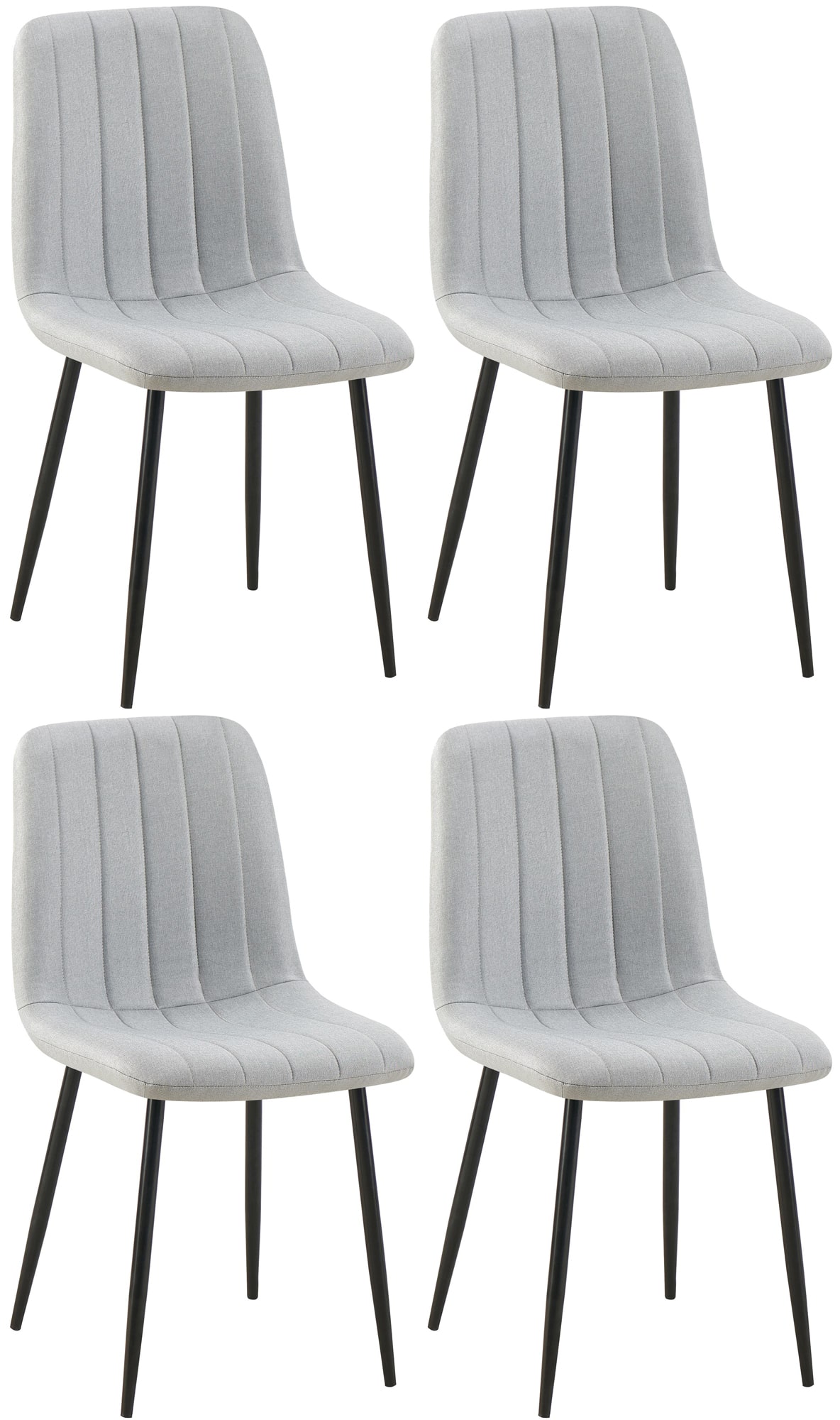 CLP 4er Set Esszimmerstuhl gepolstert Dijon, mit Ziern&auml;hten & Bodenschonern, Polsterstuhl f&uuml;r Esszimmer & K&uuml;che, belastbar bis 150 kg - Bild 1