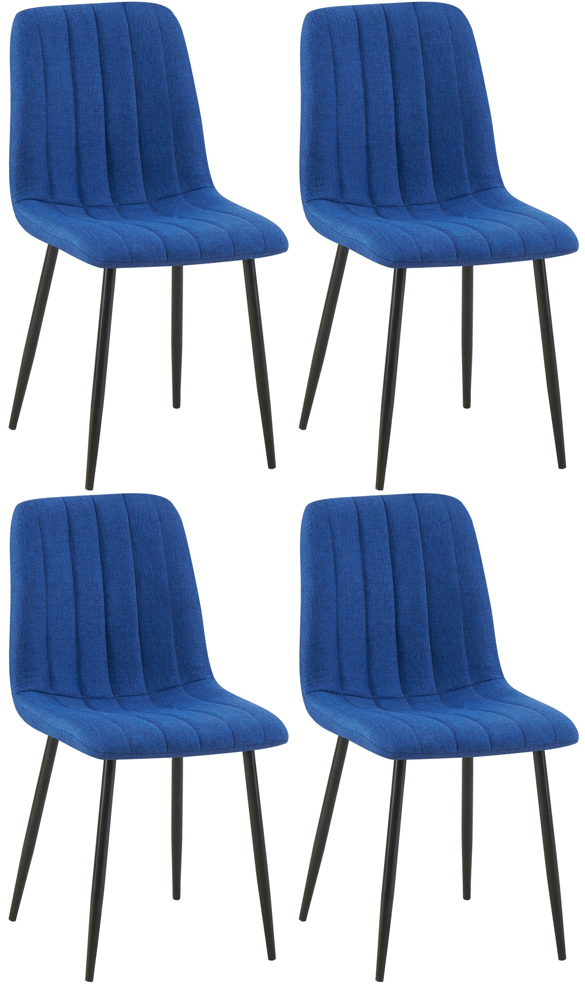 CLP 4er Set Esszimmerstuhl gepolstert Dijon, mit Ziern&auml;hten & Bodenschonern, Polsterstuhl f&uuml;r Esszimmer & K&uuml;che, belastbar bis 150 kg - Bild 1