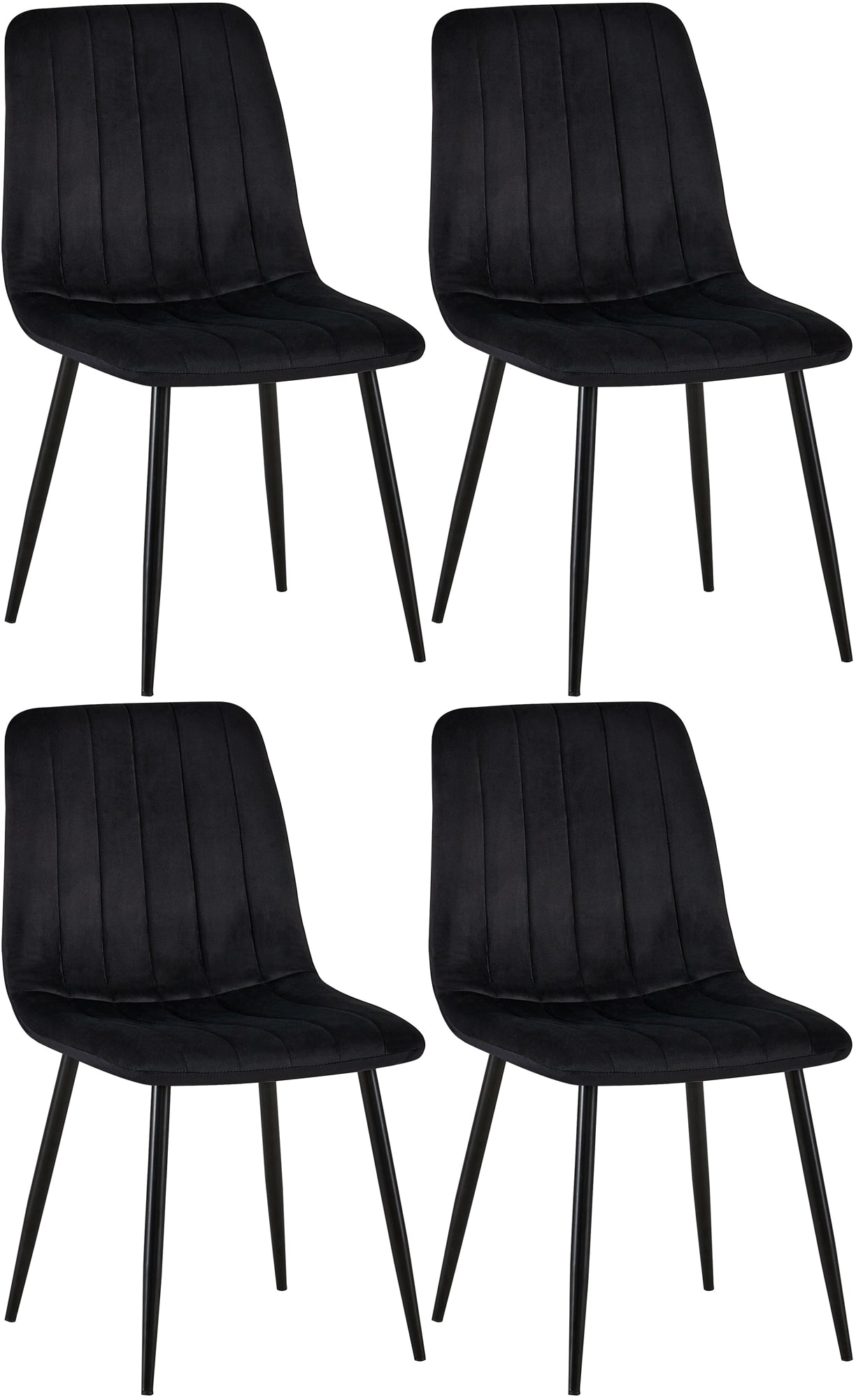 CLP 4er Set Esszimmerstuhl gepolstert Dijon, mit Ziern&auml;hten & Bodenschonern, Polsterstuhl f&uuml;r Esszimmer & K&uuml;che, belastbar bis 150 kg - Bild 1