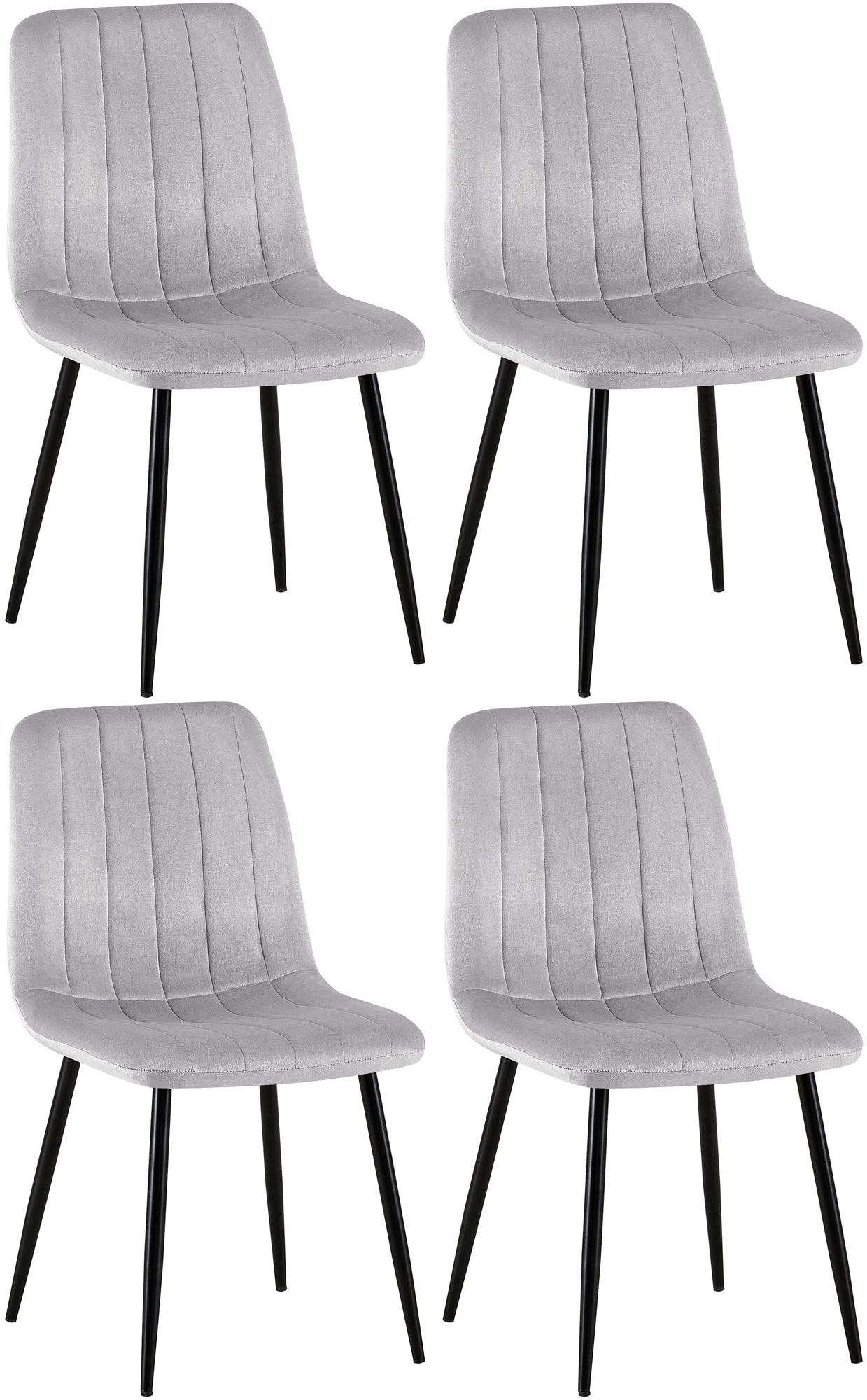 CLP 4er Set Esszimmerstuhl gepolstert Dijon, mit Ziern&auml;hten & Bodenschonern, Polsterstuhl f&uuml;r Esszimmer & K&uuml;che, belastbar bis 150 kg - Bild 1