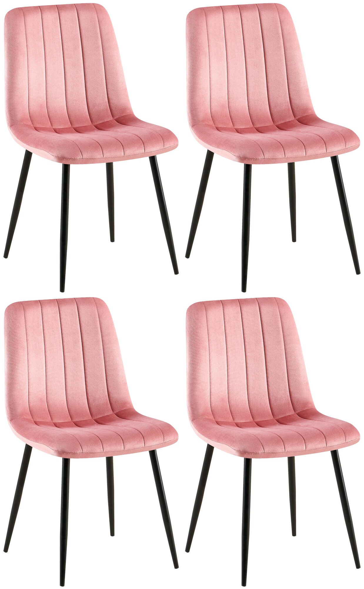 CLP 4er Set Esszimmerstuhl gepolstert Dijon, mit Ziern&auml;hten & Bodenschonern, Polsterstuhl f&uuml;r Esszimmer & K&uuml;che, belastbar bis 150 kg - Bild 1