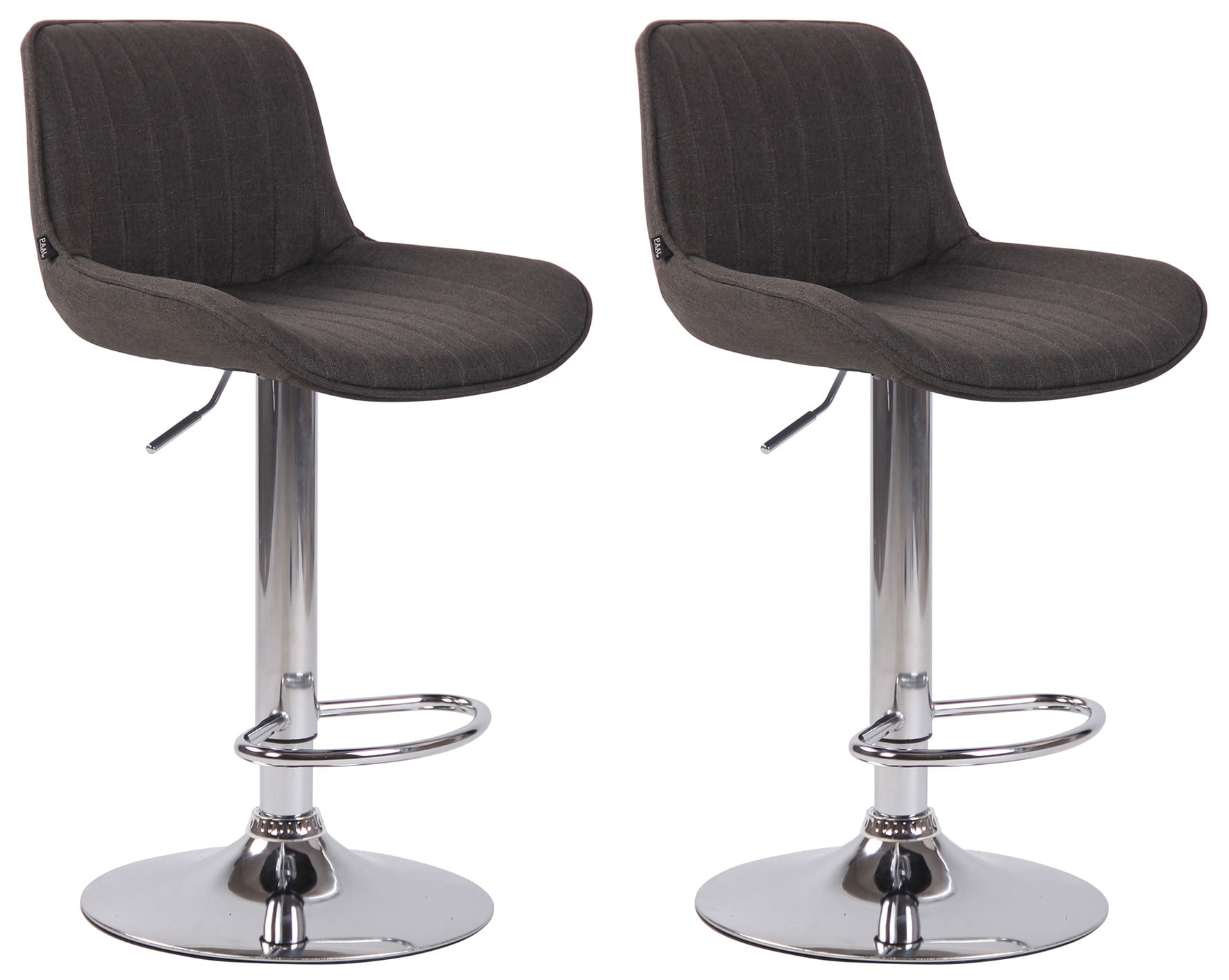 CLP 2er Set Barhocker Lentini Stoff I Thekenhocker H&ouml;henverstellbar I Barst&uuml;hle Mit Fu&szlig;st&uuml;tze I 360&deg; Drehbar I Tresenst&uuml;hle Mit Trompetenfu&szlig; - Bild 1