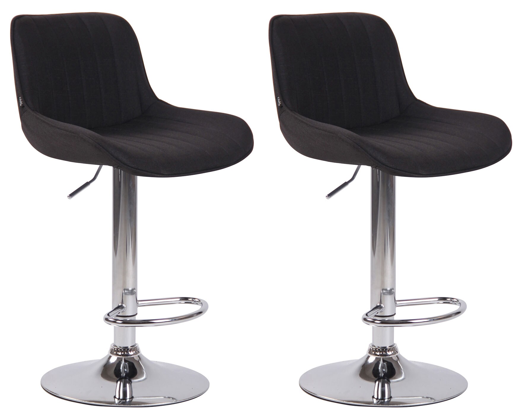 CLP 2er Set Barhocker Lentini Stoff I Thekenhocker H&ouml;henverstellbar I Barst&uuml;hle Mit Fu&szlig;st&uuml;tze I 360&deg; Drehbar I Tresenst&uuml;hle Mit Trompetenfu&szlig; - Bild 1