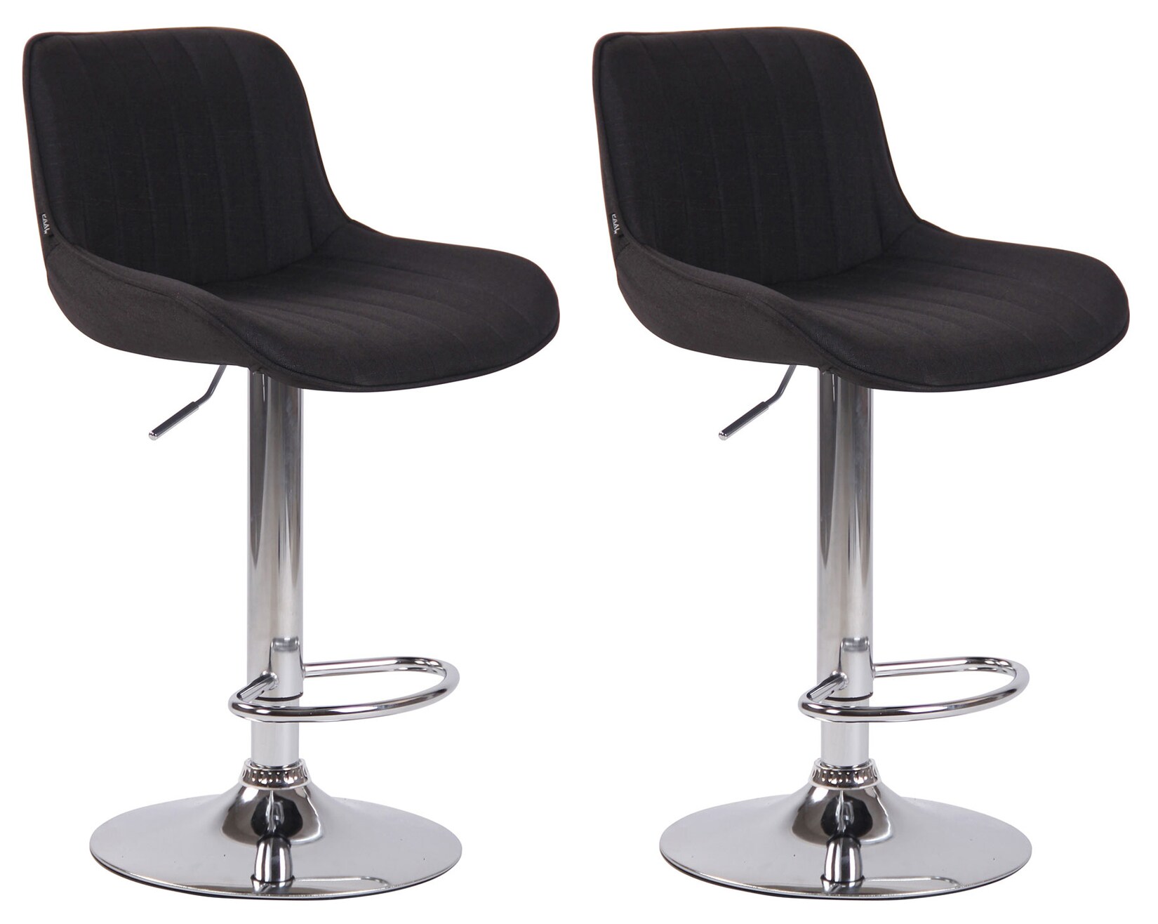 CLP 2er Set Barhocker Lentini Stoff I Thekenhocker Höhenverstellbar I Barstühle Mit Fußstütze I 360° Drehbar I Tresenstühle Mit Trompetenfuß | 04251756475864