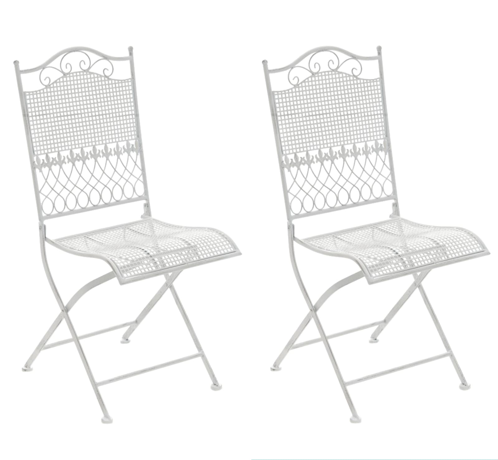 CLP 2er Set Eisen-Gartenst&uuml;hle Kiran I Klappst&uuml;hle mit edlen Verzierungen - Bild 1