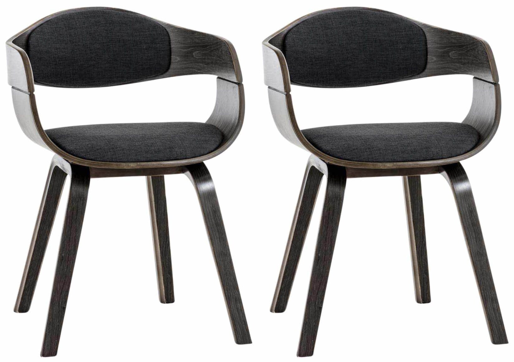 CLP 2er Set Esszimmerstühle ergonomisch Kingston, Lehnstühle mit umlaufender Rückenlehne, Holzgestell bis 150 kg