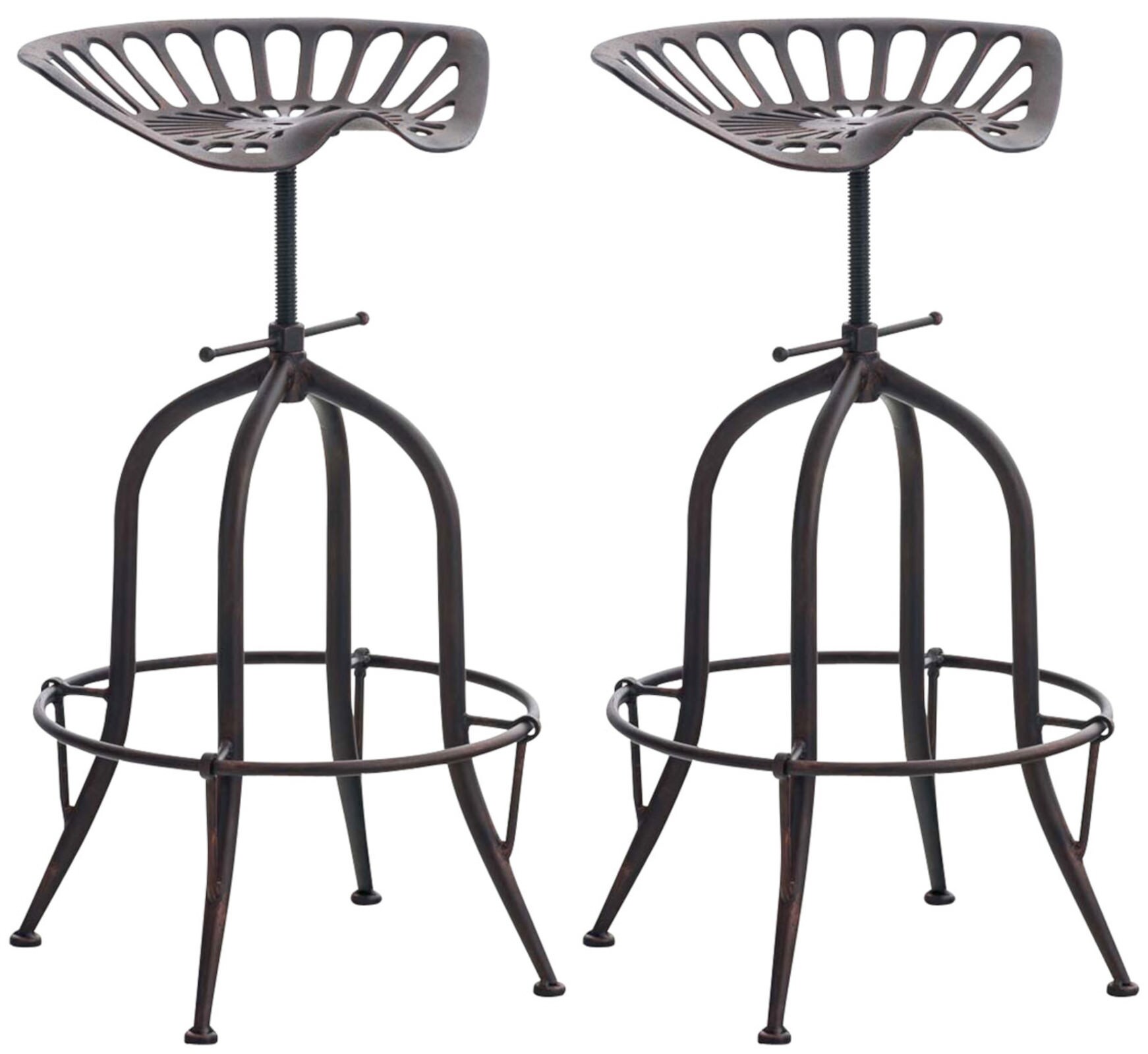 CLP 2er Set Barhocker Chuck I Thekenhocker Mit Metallgestell I H&ouml;henverstellbare Tresenhocker Mit Sitz Aus Gusseisen - Bild 1