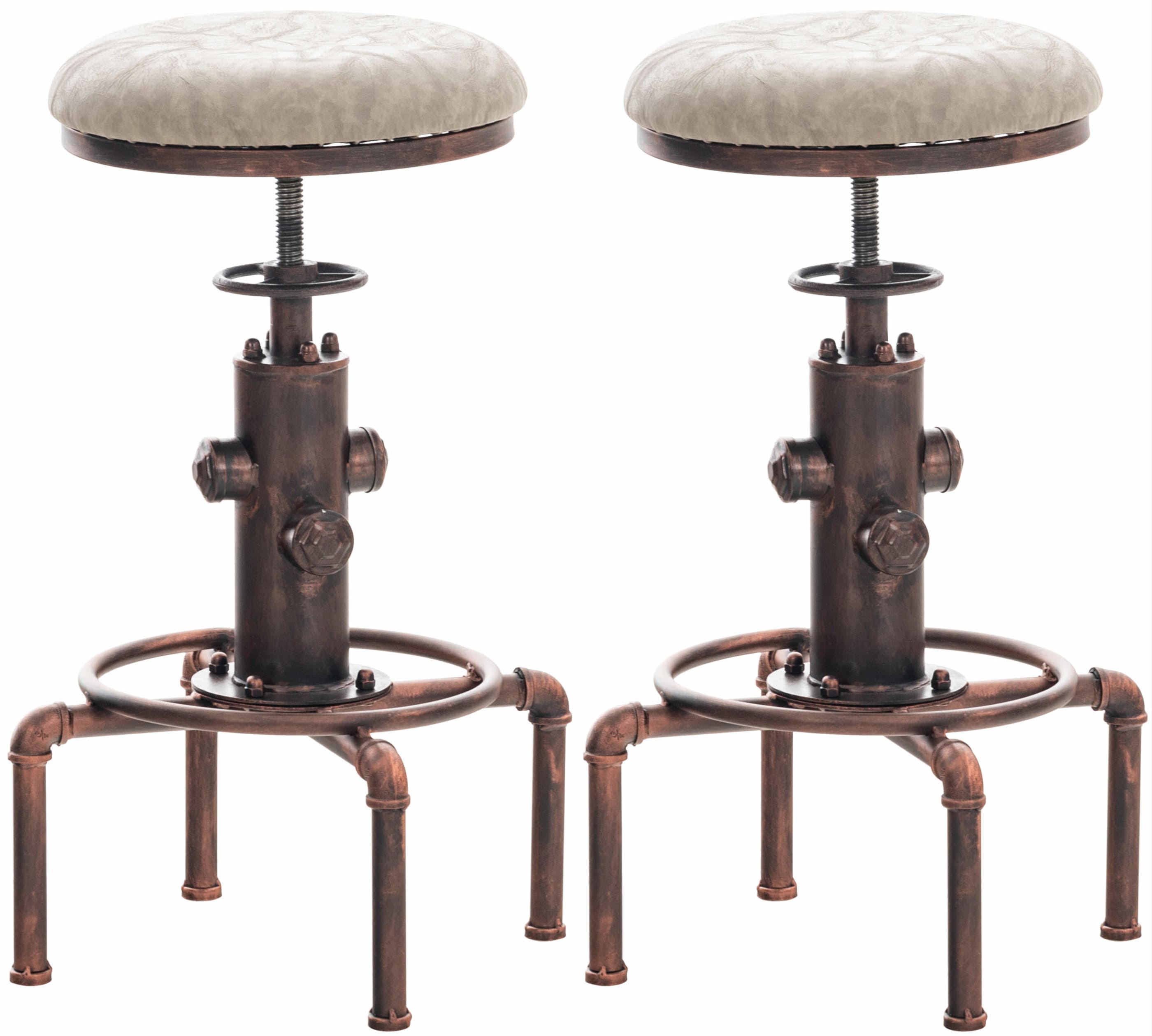 CLP 2er Set Barhocker Lumos Kunstleder I Tresenhocker Mit H&ouml;henverstellbarem Sitz I Thekenhocker Mit Fu&szlig;st&uuml;tze - Bild 1