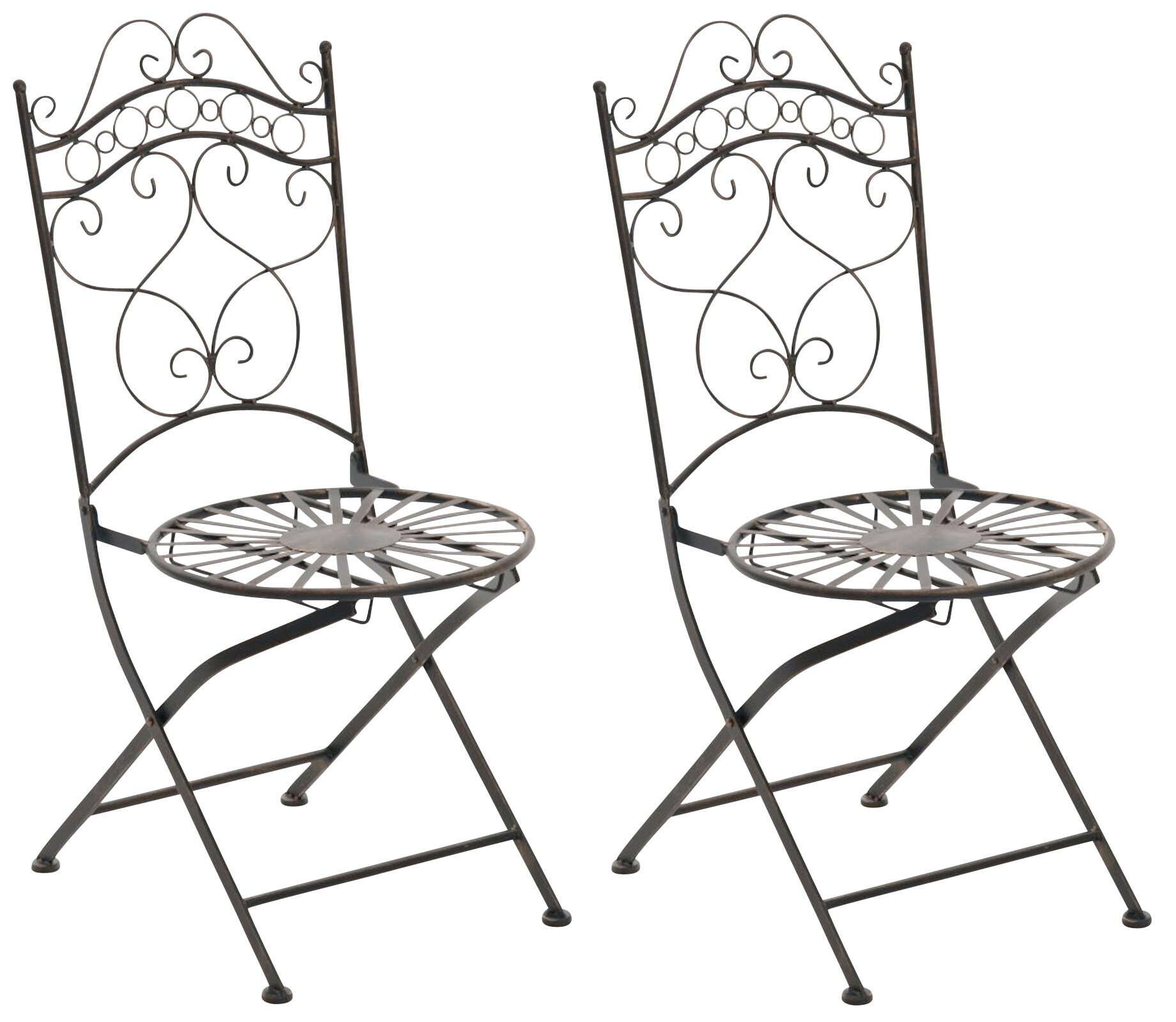 CLP Eisenst&uuml;hle Indra im Jugendstil I Antike handgefertigte Gartenst&uuml;hle I In verschiedenen Farben erh&auml;ltlich - Bild 1