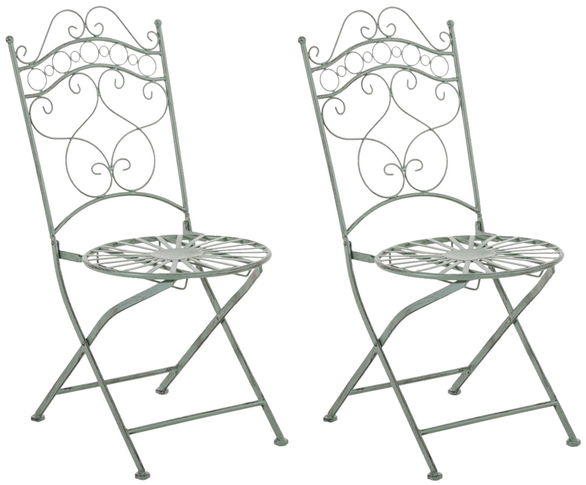 CLP Eisenst&uuml;hle Indra im Jugendstil I Antike handgefertigte Gartenst&uuml;hle I In verschiedenen Farben erh&auml;ltlich - Bild 1