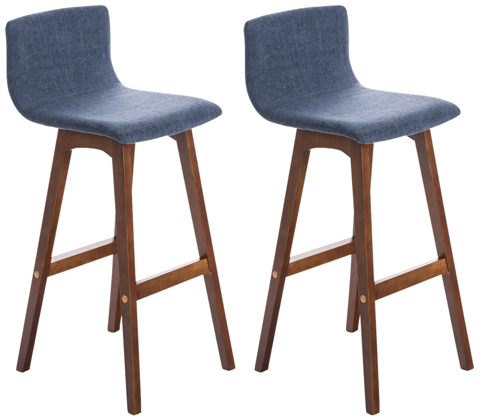 CLP 2er Set Barhocker Taunus mit Stoffbezug I Thekenhocker mit R&uuml;ckenlehne und Fu&szlig;st&uuml;tze - Bild 1