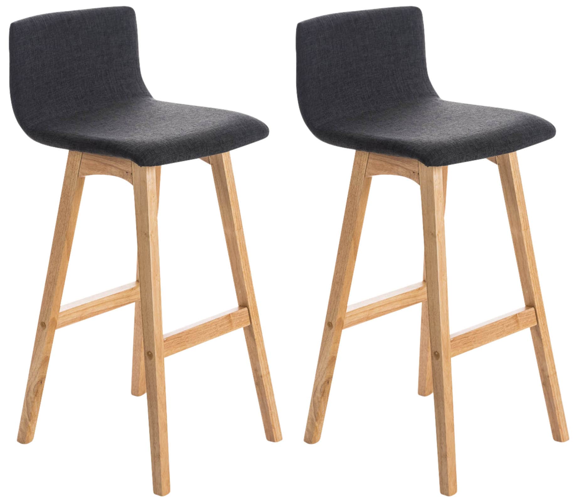 CLP 2er Set Barhocker Taunus mit Stoffbezug I Thekenhocker mit R&uuml;ckenlehne und Fu&szlig;st&uuml;tze - Bild 1
