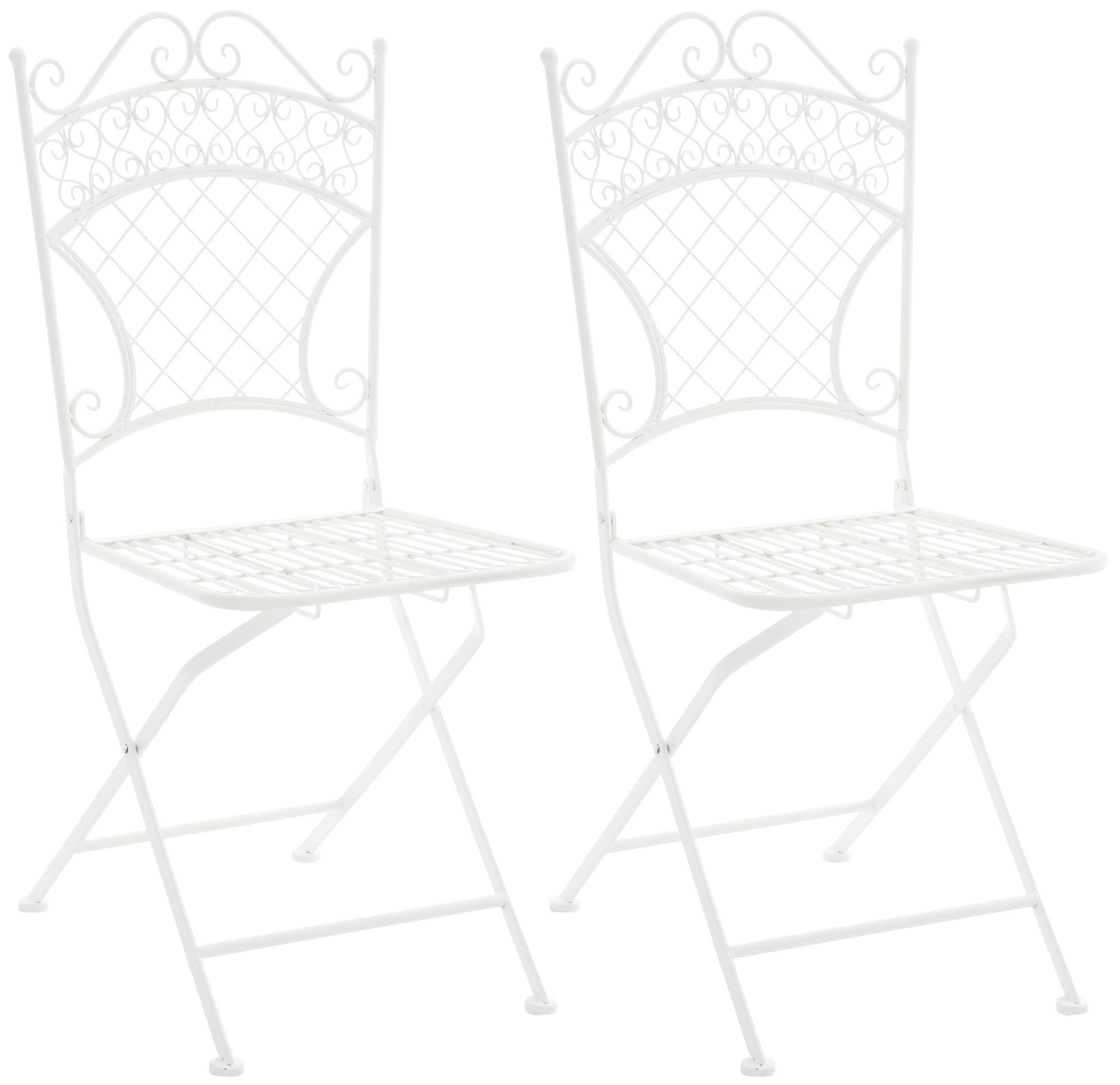 CLP 2er Set Eisen-Klappstuhl Adelar im nostalgischen Design, Klappbarer Gartenstuhl mit edlen Verzierungen - Bild 1