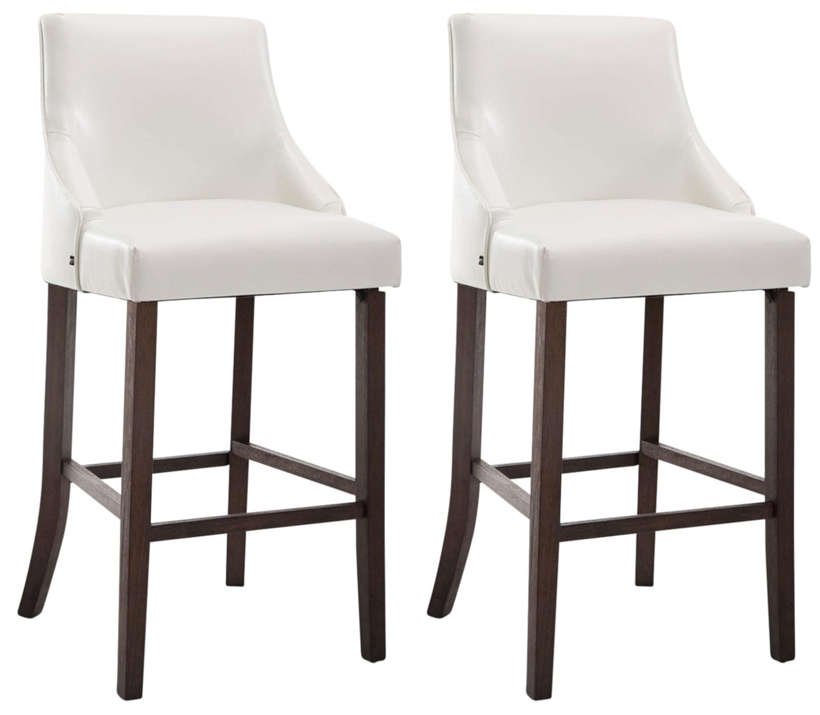 CLP 2er Set Barhocker Innsbruck mit Kunstlederbezug I Barst&uuml;hle mit Holzgestell und Fu&szlig;st&uuml;tze I H&ouml;henverstellbar Drehbar - Bild 1