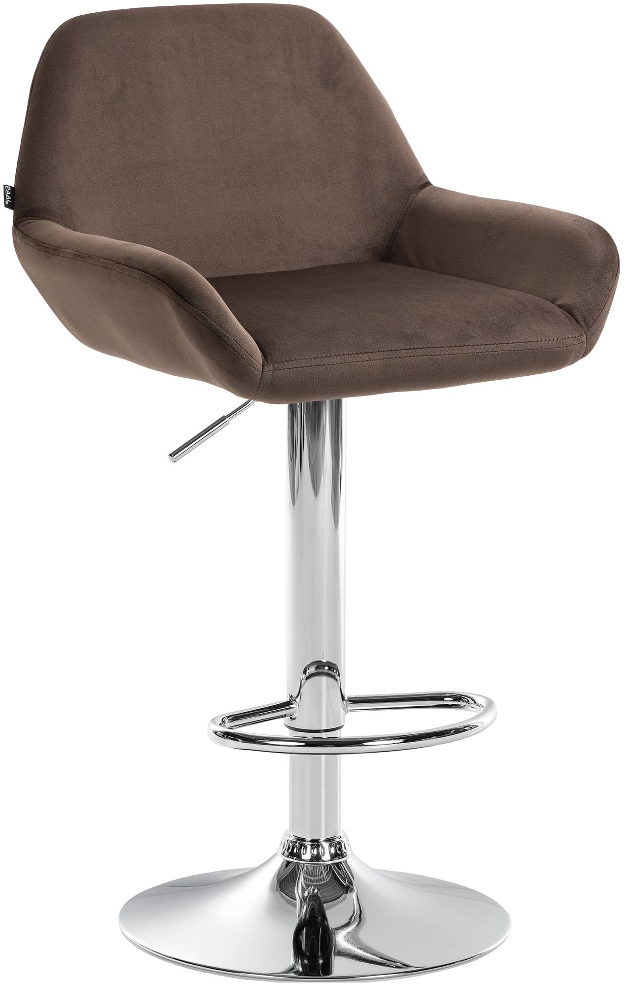 CLP Barhocker Braga Samtbezug mit Metallgestell I H&ouml;henverstellbar und 360 drehbar I Moderner Barstuhl mit Fu&szlig;st&uuml;tze f&uuml;r K&uuml;che und Bar - Bild 1