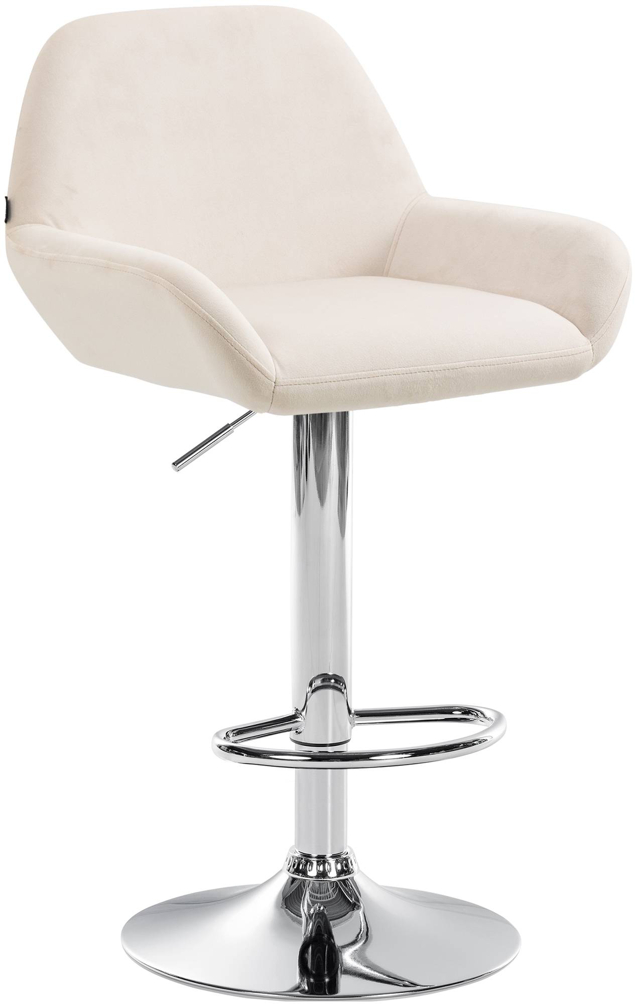 CLP Barhocker Braga Samtbezug mit Metallgestell I H&ouml;henverstellbar und 360 drehbar I Moderner Barstuhl mit Fu&szlig;st&uuml;tze f&uuml;r K&uuml;che und Bar - Bild 1