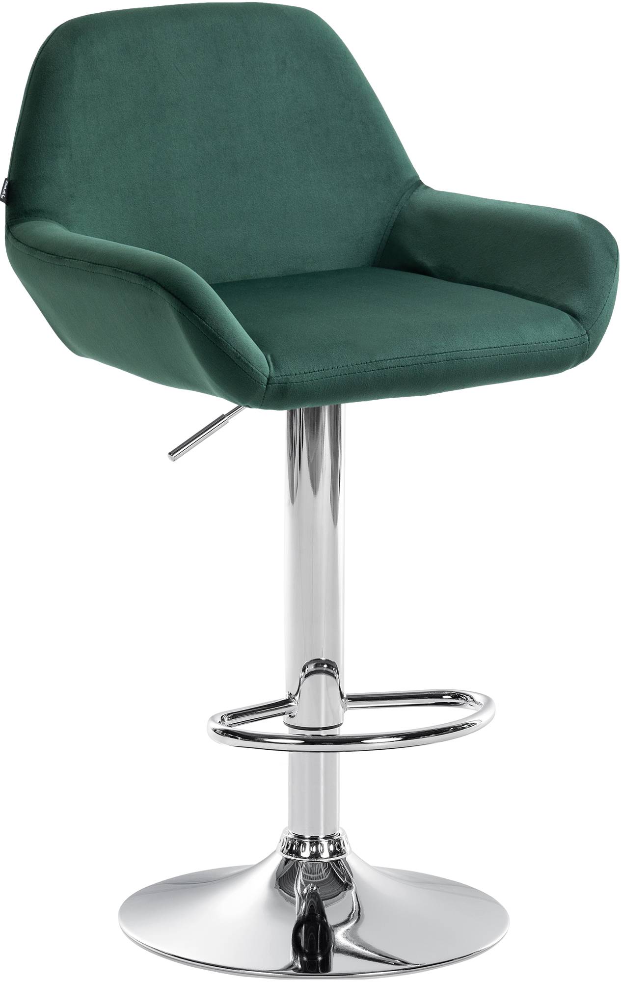 CLP Barhocker Braga Samtbezug mit Metallgestell I H&ouml;henverstellbar und 360 drehbar I Moderner Barstuhl mit Fu&szlig;st&uuml;tze f&uuml;r K&uuml;che und Bar - Bild 1