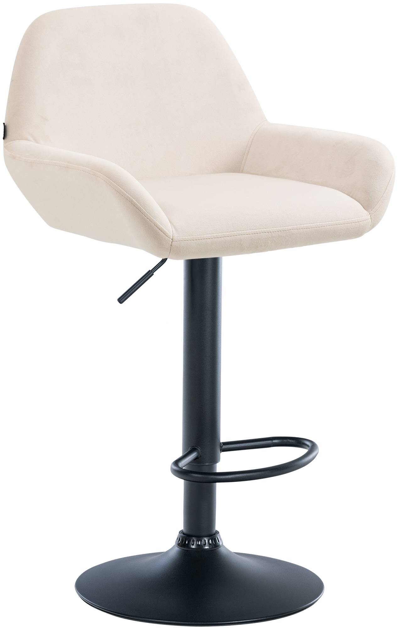 CLP Barhocker Braga Samtbezug mit Metallgestell I H&ouml;henverstellbar und 360 drehbar I Moderner Barstuhl mit Fu&szlig;st&uuml;tze f&uuml;r K&uuml;che und Bar - Bild 1