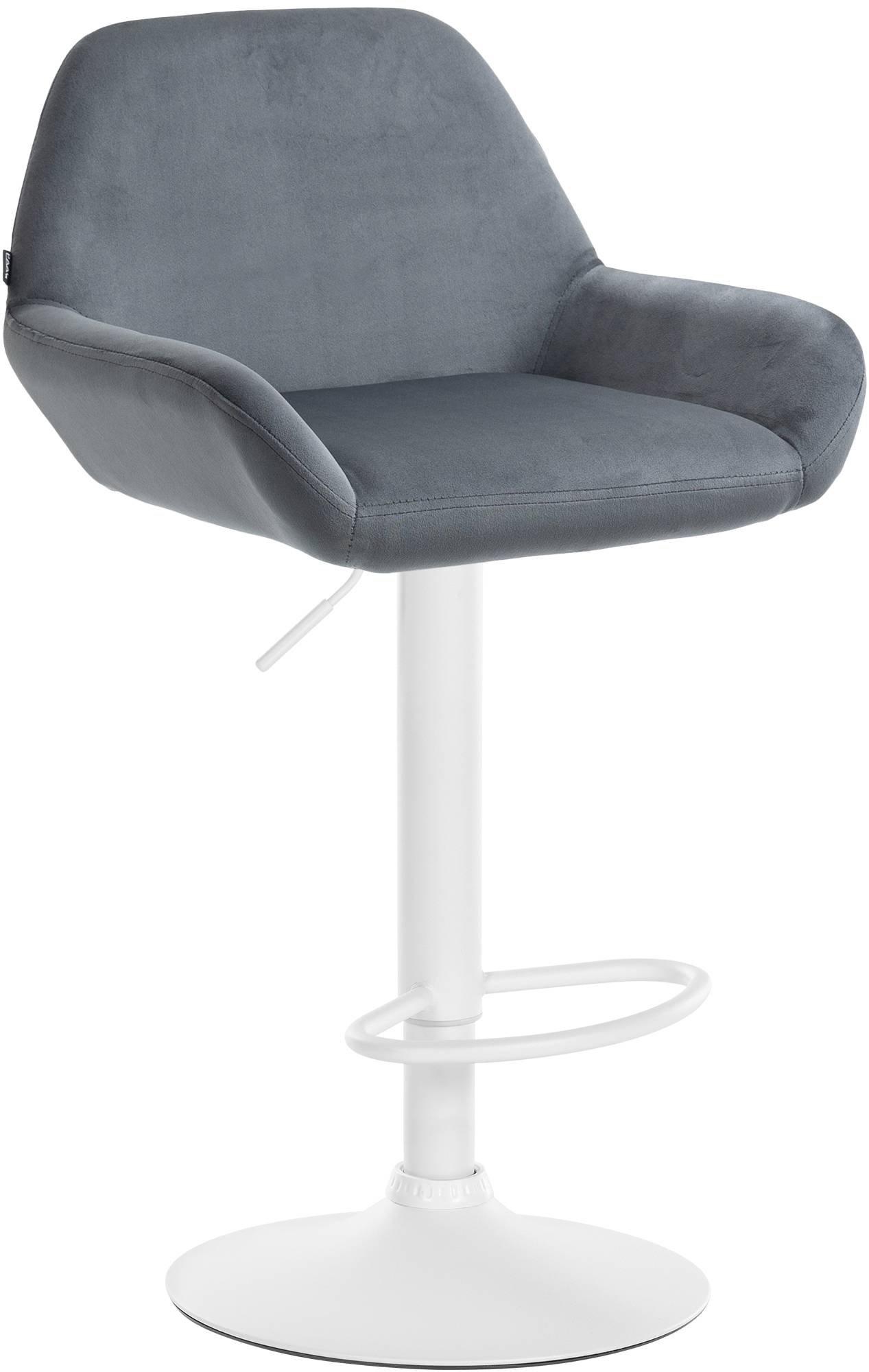 CLP Barhocker Braga Samtbezug mit Metallgestell I H&ouml;henverstellbar und 360 drehbar I Moderner Barstuhl mit Fu&szlig;st&uuml;tze f&uuml;r K&uuml;che und Bar - Bild 1
