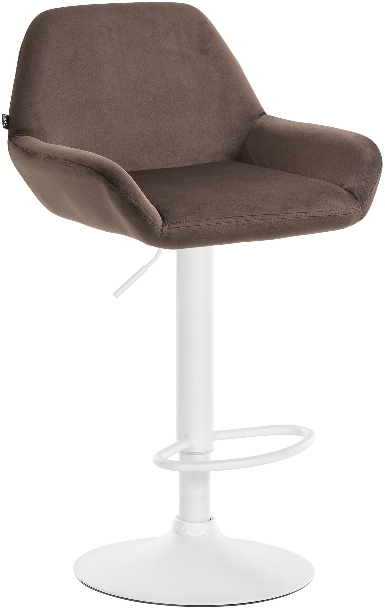 CLP Barhocker Braga Samtbezug mit Metallgestell I H&ouml;henverstellbar und 360 drehbar I Moderner Barstuhl mit Fu&szlig;st&uuml;tze f&uuml;r K&uuml;che und Bar - Bild 1