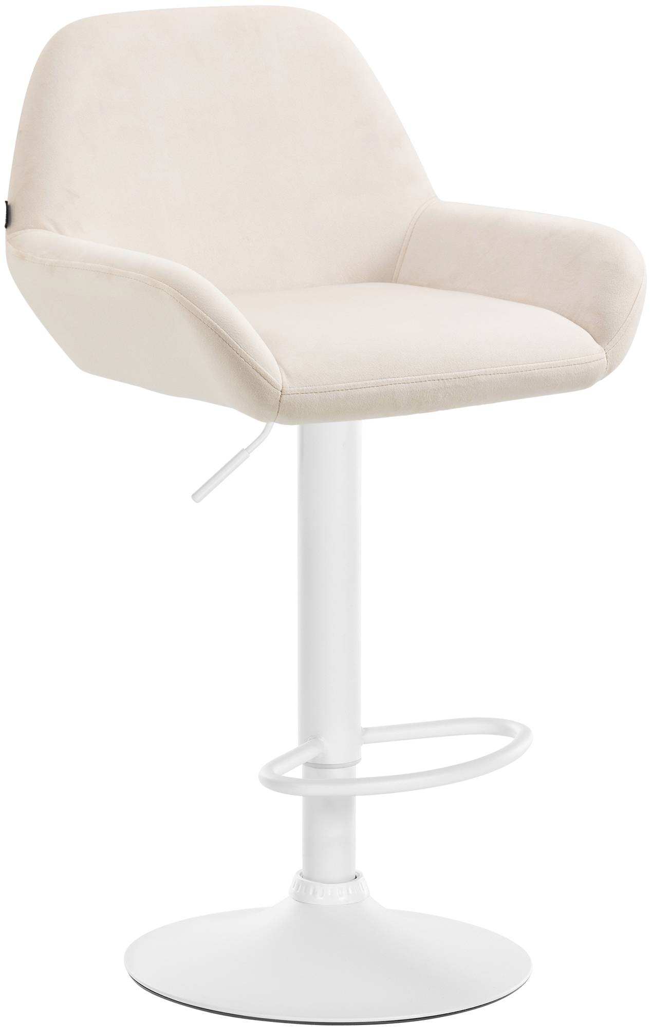 CLP Barhocker Braga Samtbezug mit Metallgestell I H&ouml;henverstellbar und 360 drehbar I Moderner Barstuhl mit Fu&szlig;st&uuml;tze f&uuml;r K&uuml;che und Bar - Bild 1