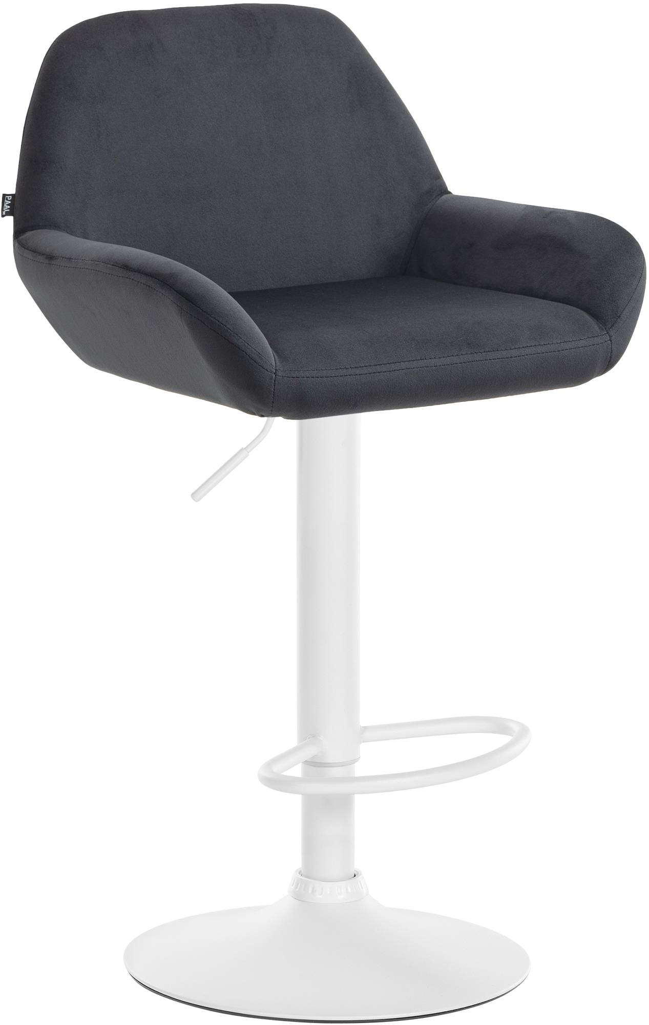 CLP Barhocker Braga Samtbezug mit Metallgestell I H&ouml;henverstellbar und 360 drehbar I Moderner Barstuhl mit Fu&szlig;st&uuml;tze f&uuml;r K&uuml;che und Bar - Bild 1