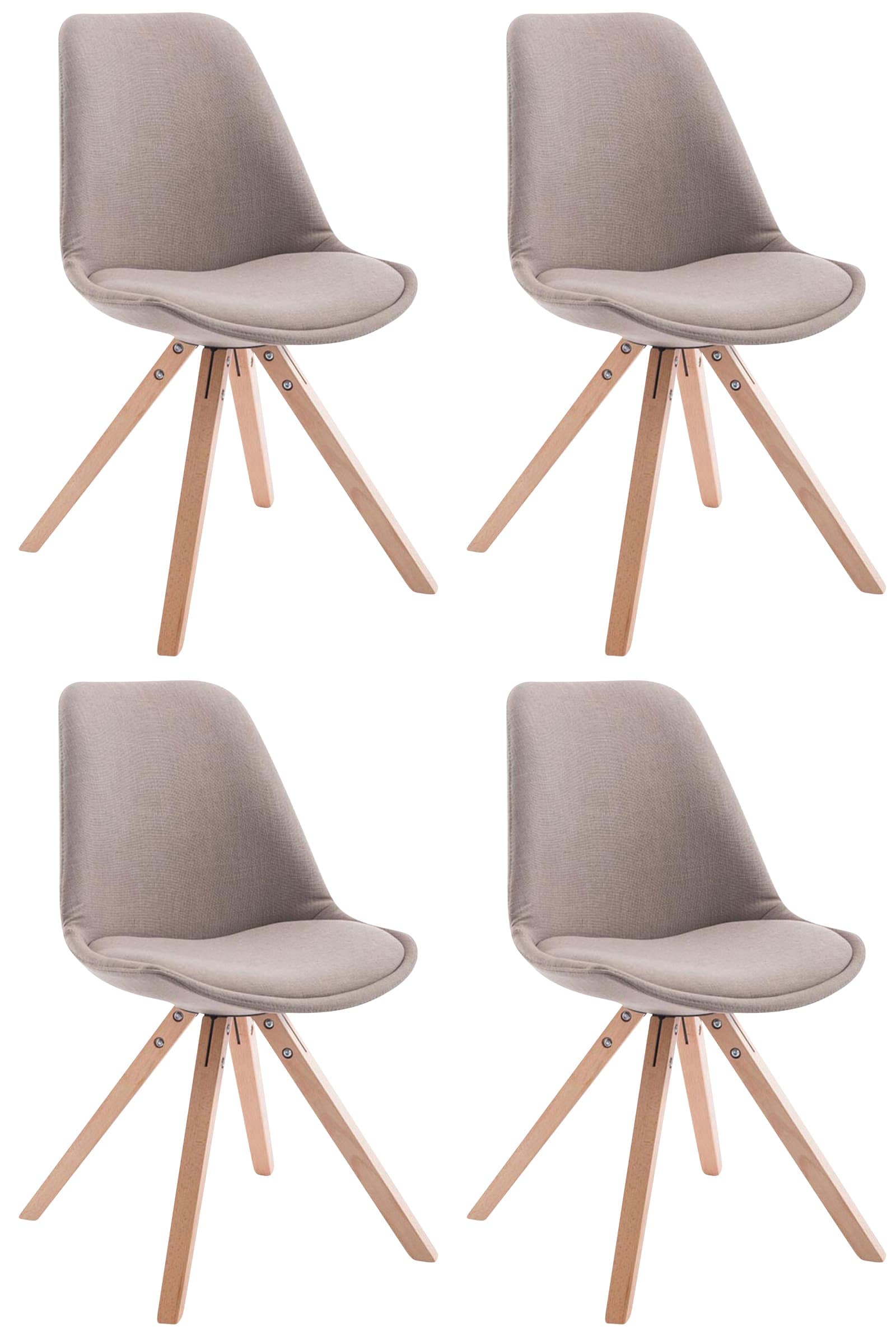 CLP 4er Set Esszimmer-Stuhl Toulouse Stoff Square mit Stoffbezug und hochwertigem Sitzpolster I Mit Stabilem Holzgestell I Sitzh&ouml;he 48 cm - Bild 1