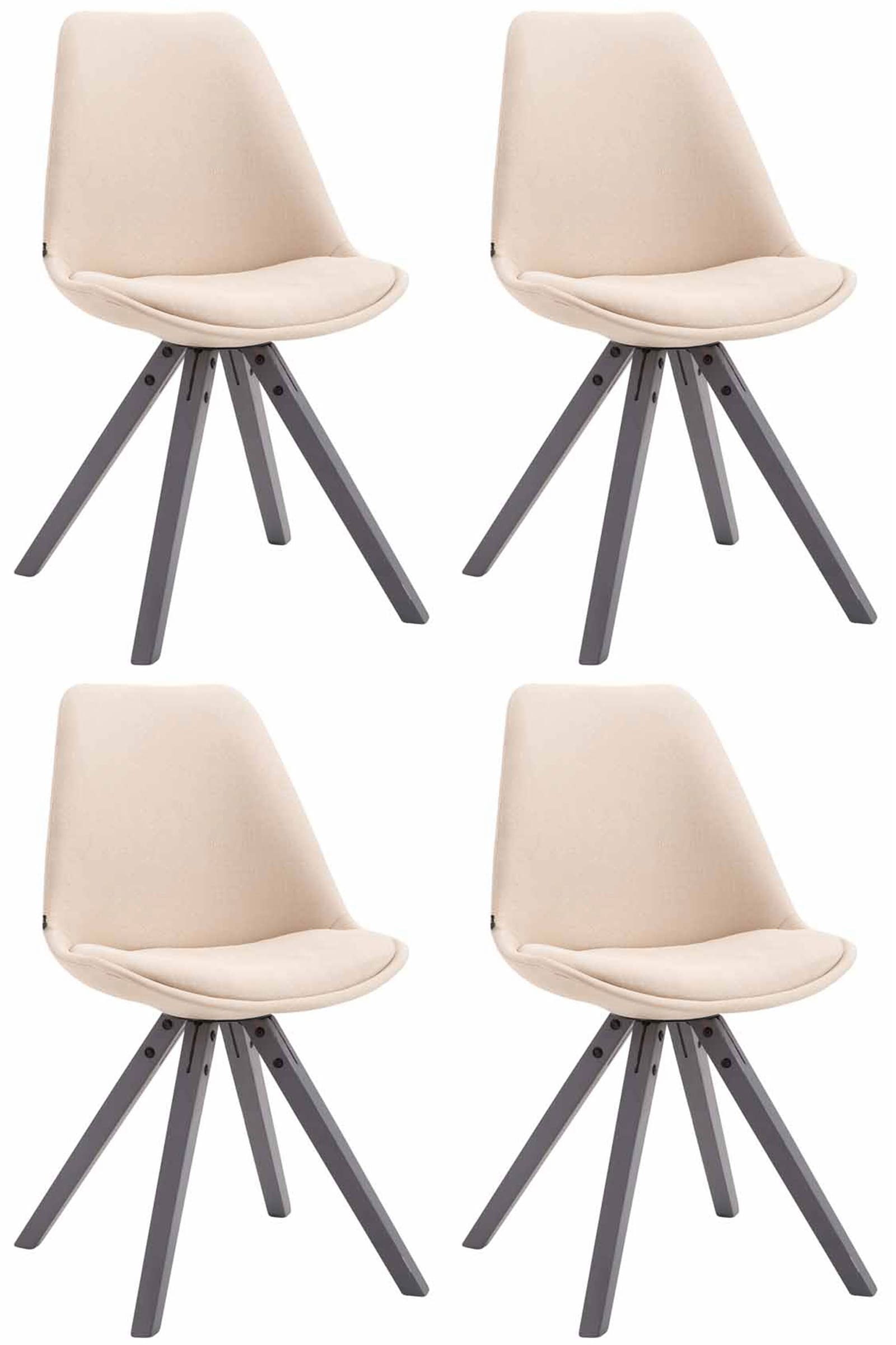 CLP 4er Set Esszimmer-Stuhl Toulouse Stoff Square mit Stoffbezug und hochwertigem Sitzpolster I Mit Stabilem Holzgestell I Sitzh&ouml;he 48 cm - Bild 1