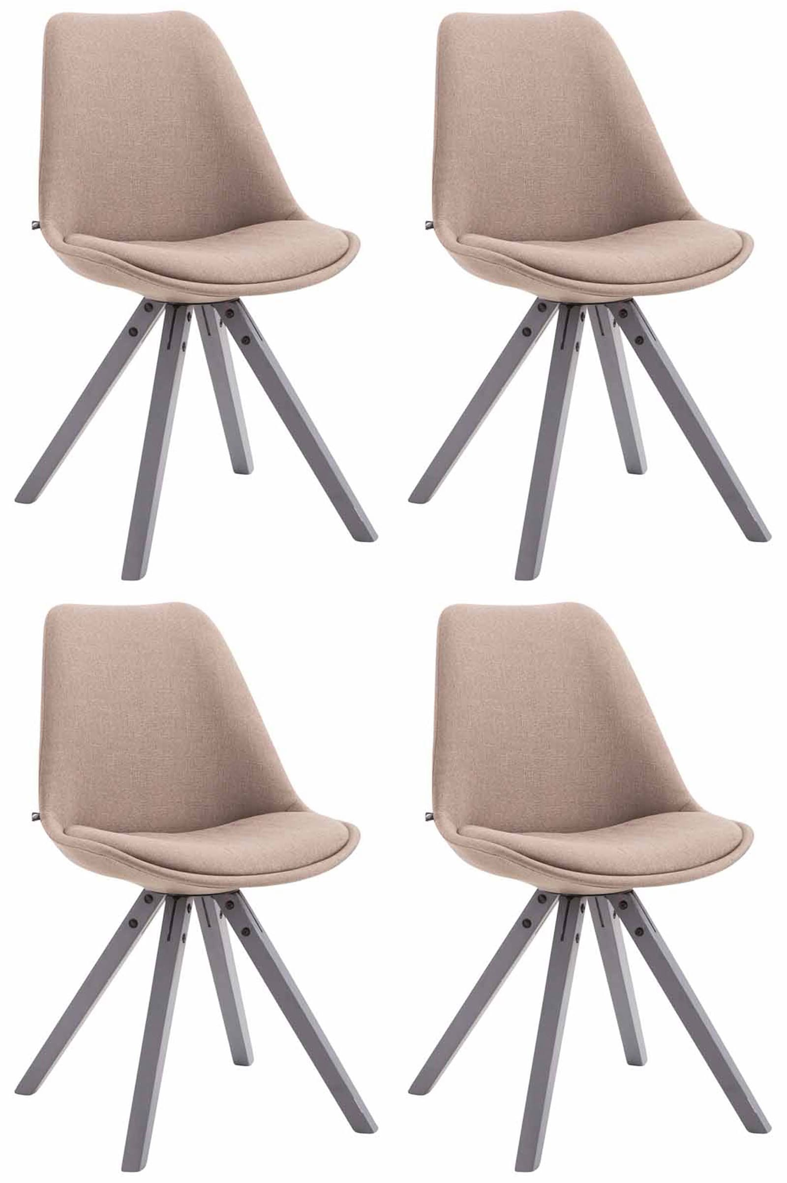 CLP 4er Set Esszimmer-Stuhl Toulouse Stoff Square mit Stoffbezug und hochwertigem Sitzpolster I Mit Stabilem Holzgestell I Sitzh&ouml;he 48 cm - Bild 1