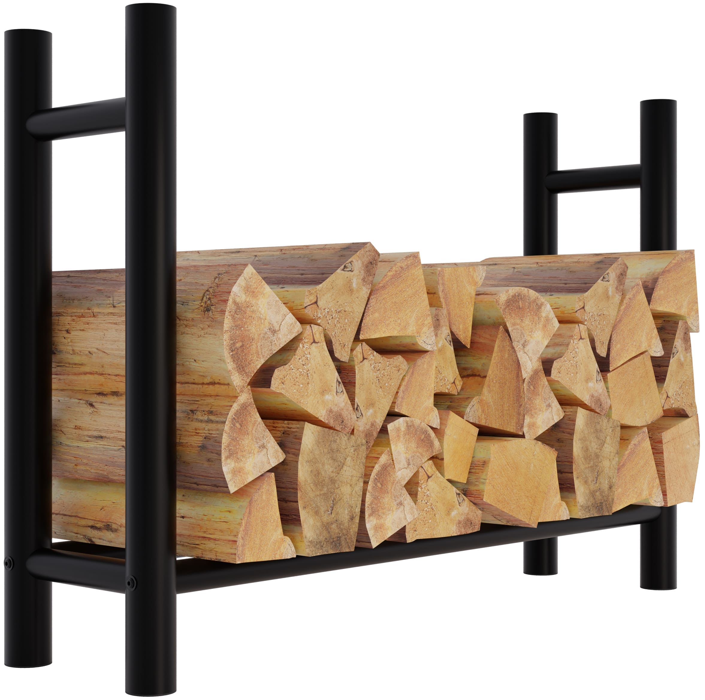 CLP Kaminholzregal Medya I Robuster Kaminholzst&auml;nder Schwarz Metall I In 5 Gr&ouml;&szlig;en Verf&uuml;gbar I Stapelhilfe F&uuml;r Brennholz - Bild 1