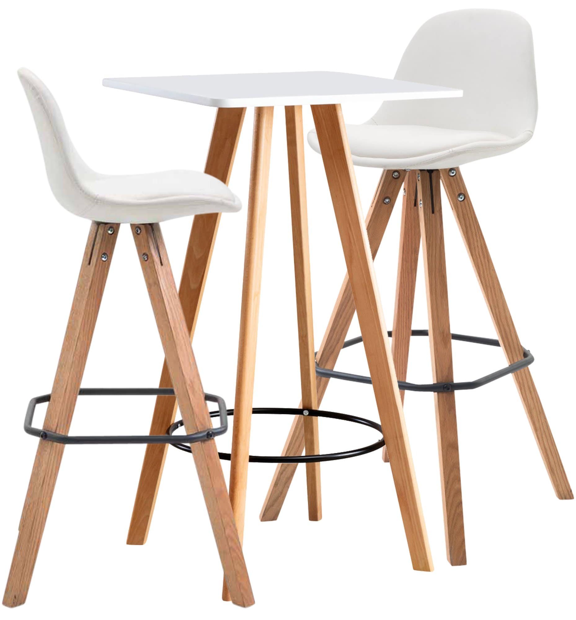 CLP 2er Bartisch Set Skals I 2X Barhocker Franklin Kunstleder + 1X Tisch Mijas - Bild 1
