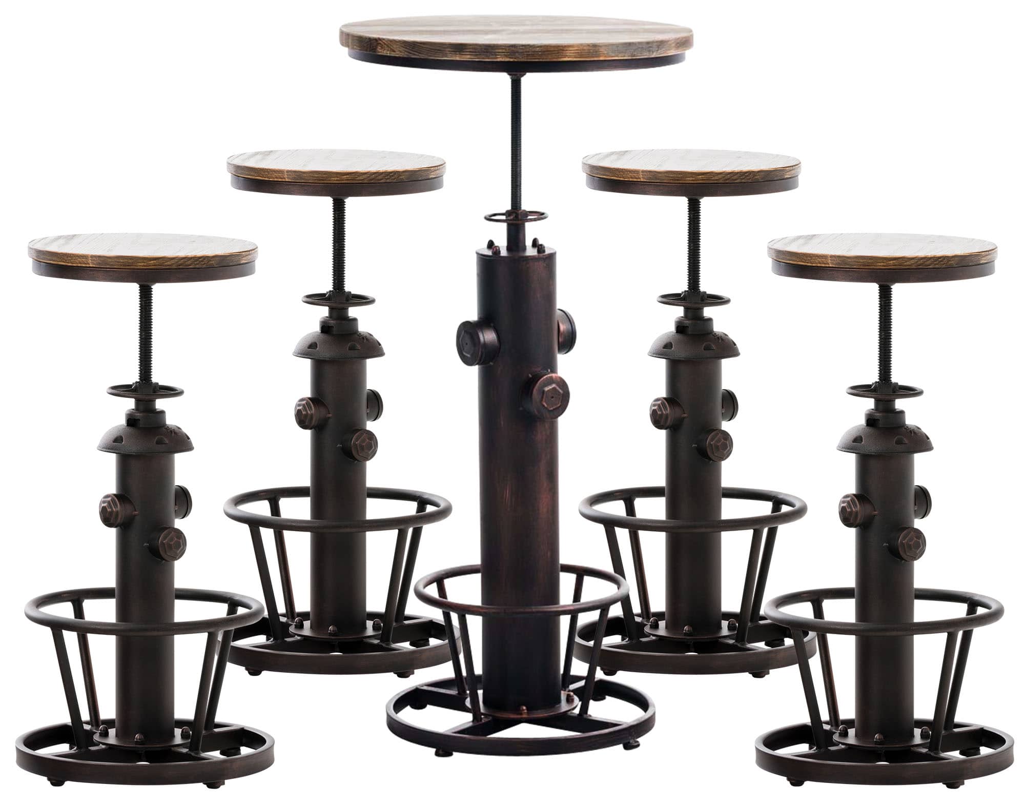 CLP 4er Bartisch Set Alton I 4 x Barhocker 1 x Tisch Industrie Design M&ouml;bel - Bild 1