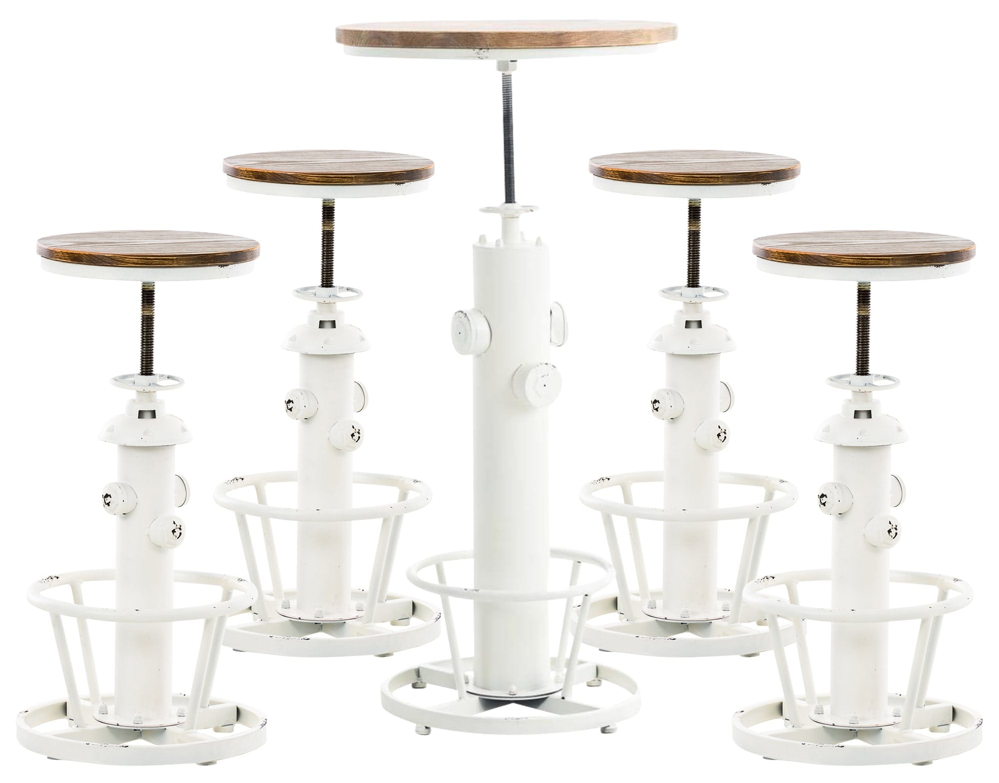 CLP 4er Bartisch Set Alton I 4 x Barhocker 1 x Tisch Industrie Design M&ouml;bel - Bild 1