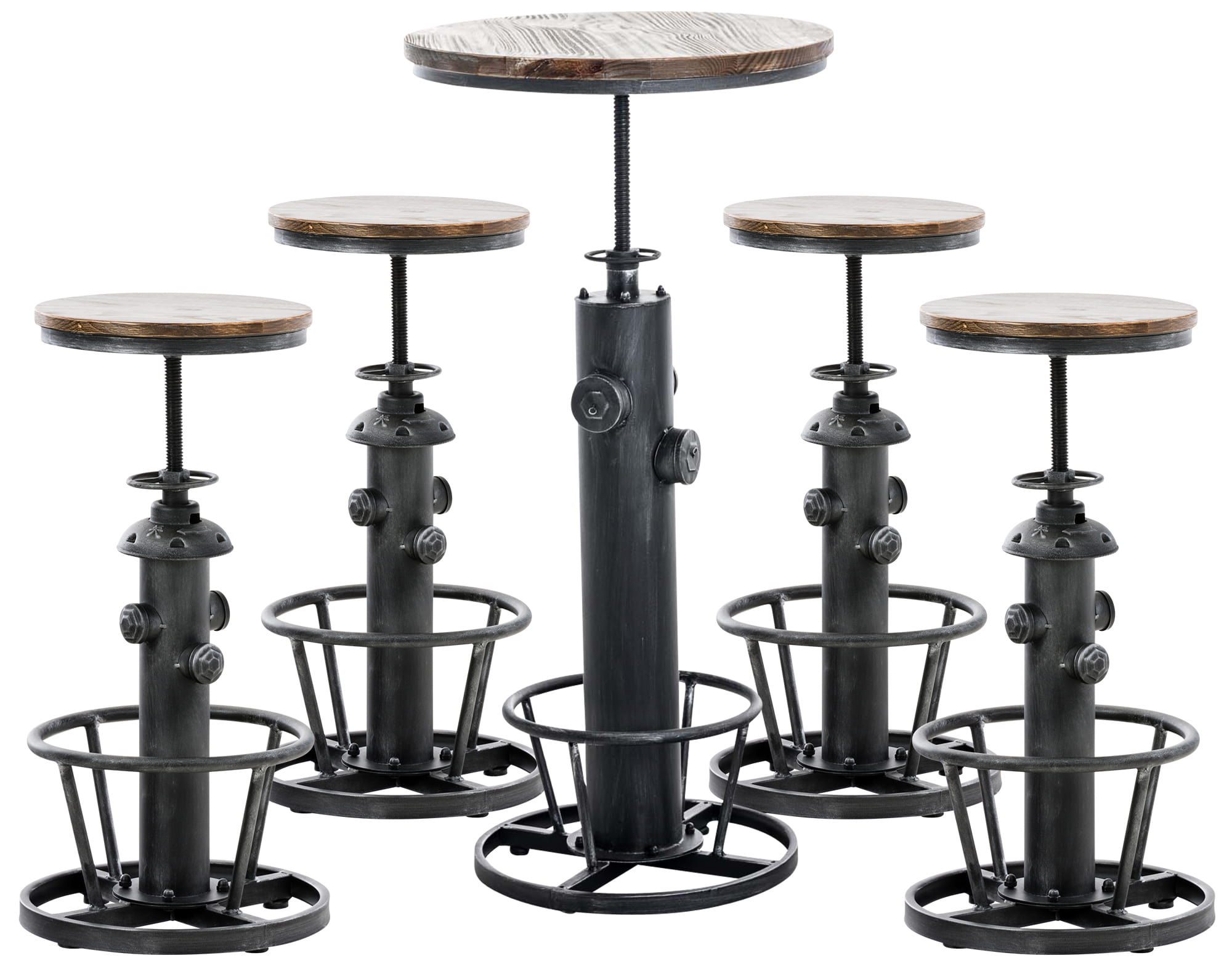 CLP 4er Bartisch Set Alton I 4 x Barhocker 1 x Tisch Industrie Design M&ouml;bel - Bild 1