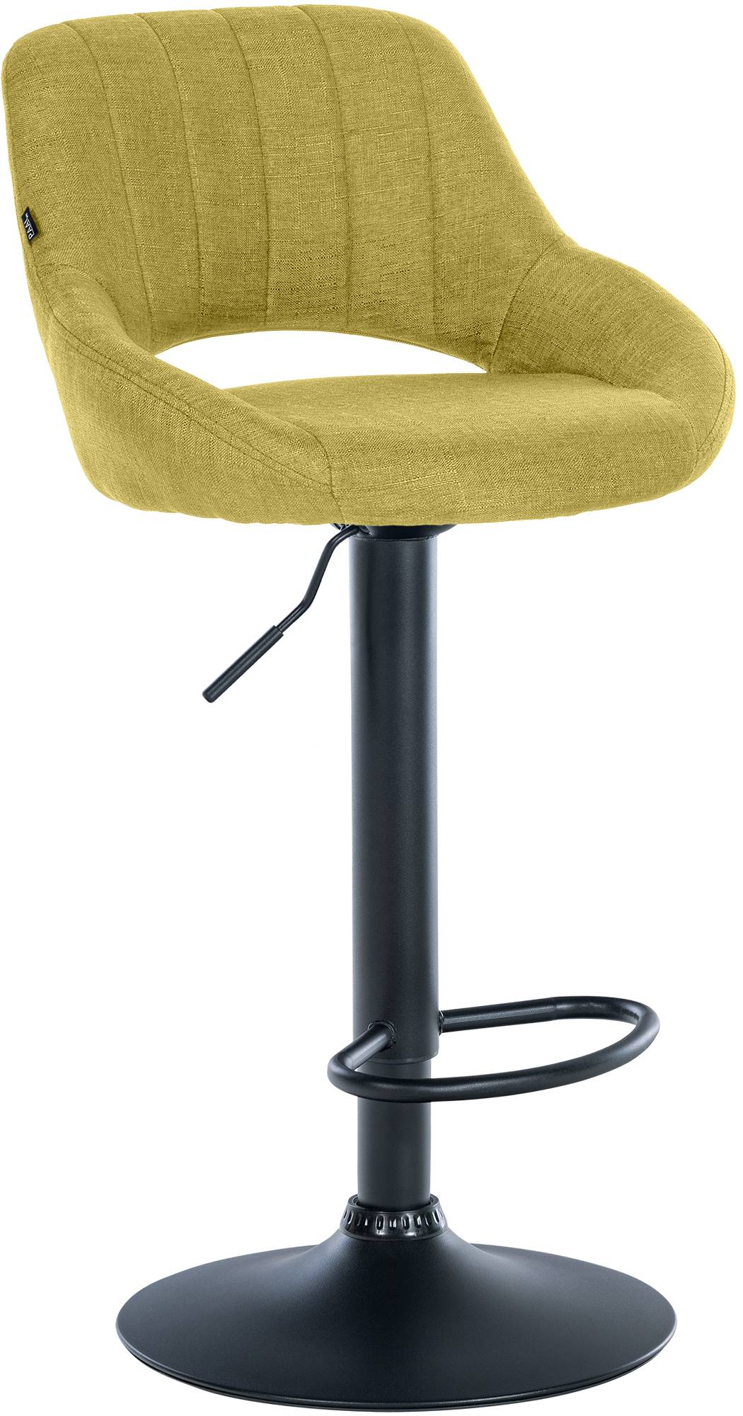 CLP Barhocker h&ouml;henverstellbar mit Lehne Milet, Barstuhl gepolstert Stoffbezug, Tresenstuhl mit Metallgestell drehbar - Bild 1