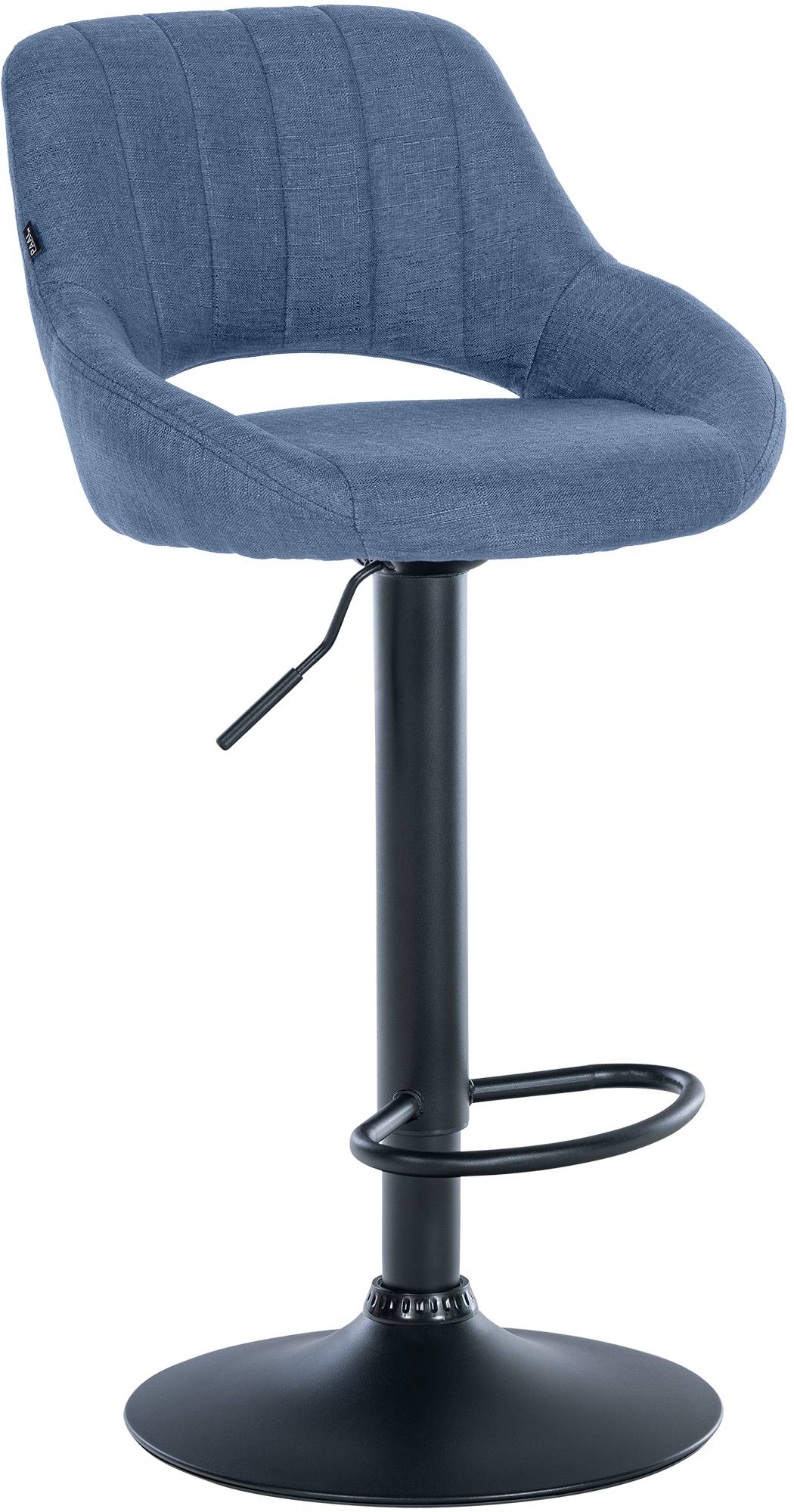 CLP Barhocker h&ouml;henverstellbar mit Lehne Milet, Barstuhl gepolstert Stoffbezug, Tresenstuhl mit Metallgestell drehbar - Bild 1