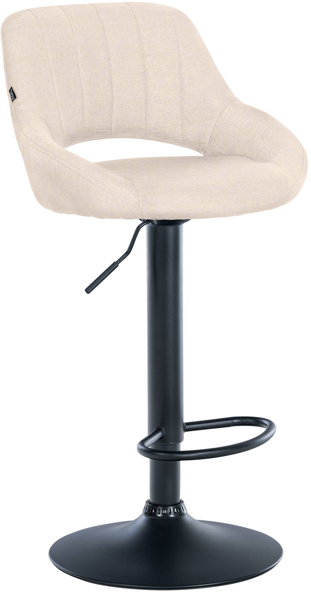 CLP Barhocker h&ouml;henverstellbar mit Lehne Milet, Barstuhl gepolstert Stoffbezug, Tresenstuhl mit Metallgestell drehbar - Bild 1