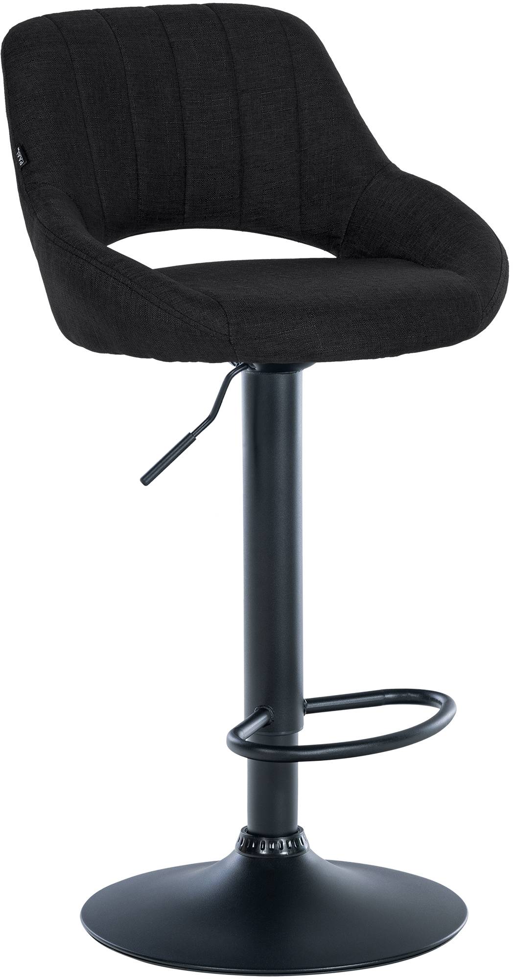 CLP Barhocker h&ouml;henverstellbar mit Lehne Milet, Barstuhl gepolstert Stoffbezug, Tresenstuhl mit Metallgestell drehbar - Bild 1