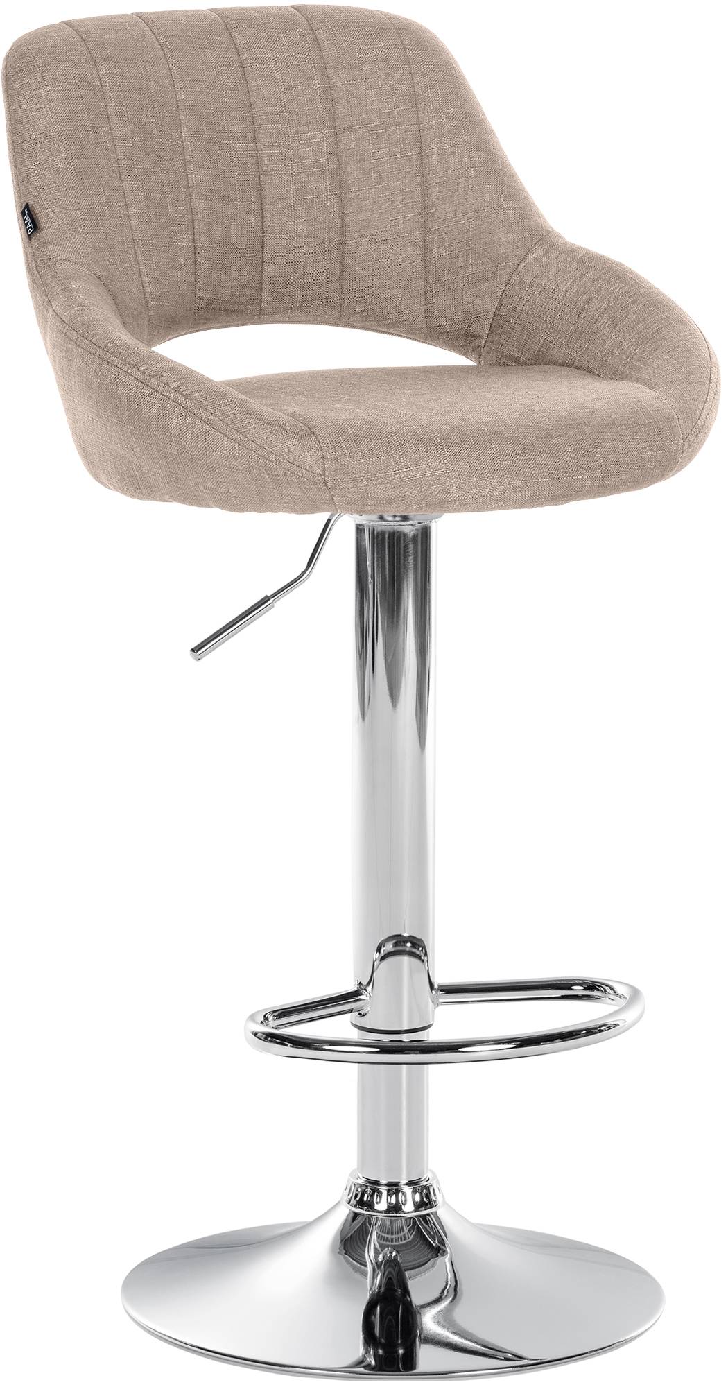 CLP Barhocker h&ouml;henverstellbar mit Lehne Milet, Barstuhl gepolstert Stoffbezug, Tresenstuhl mit Metallgestell drehbar - Bild 1